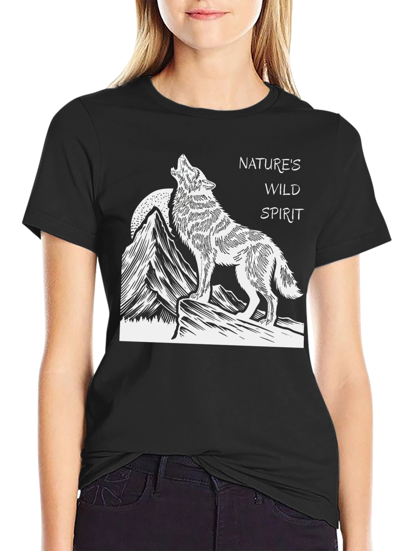 Natures Wild Spirit Black Graphic Tee