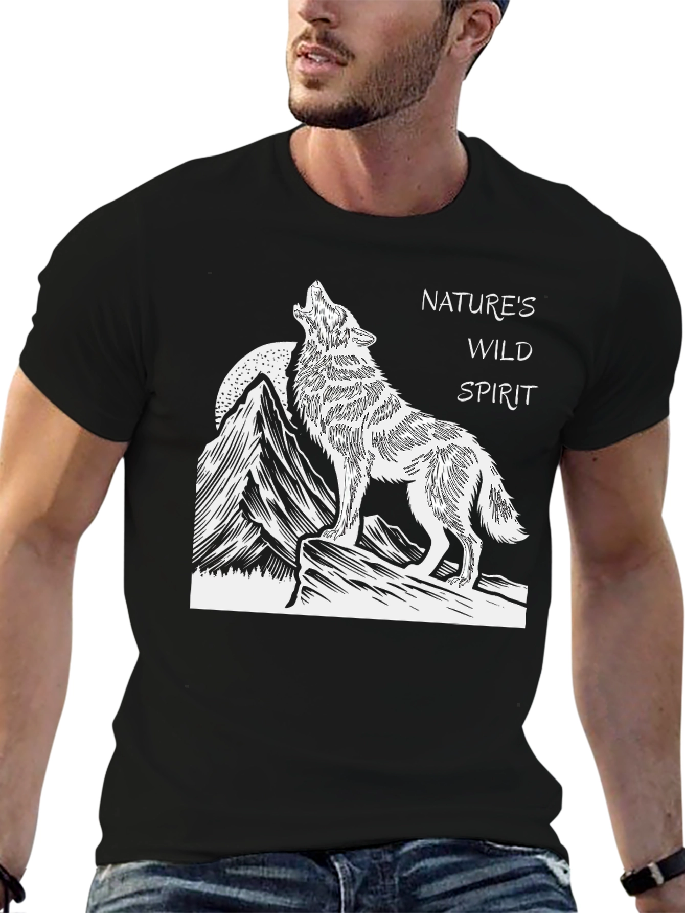 Natures Wild Spirit Black Graphic Tee