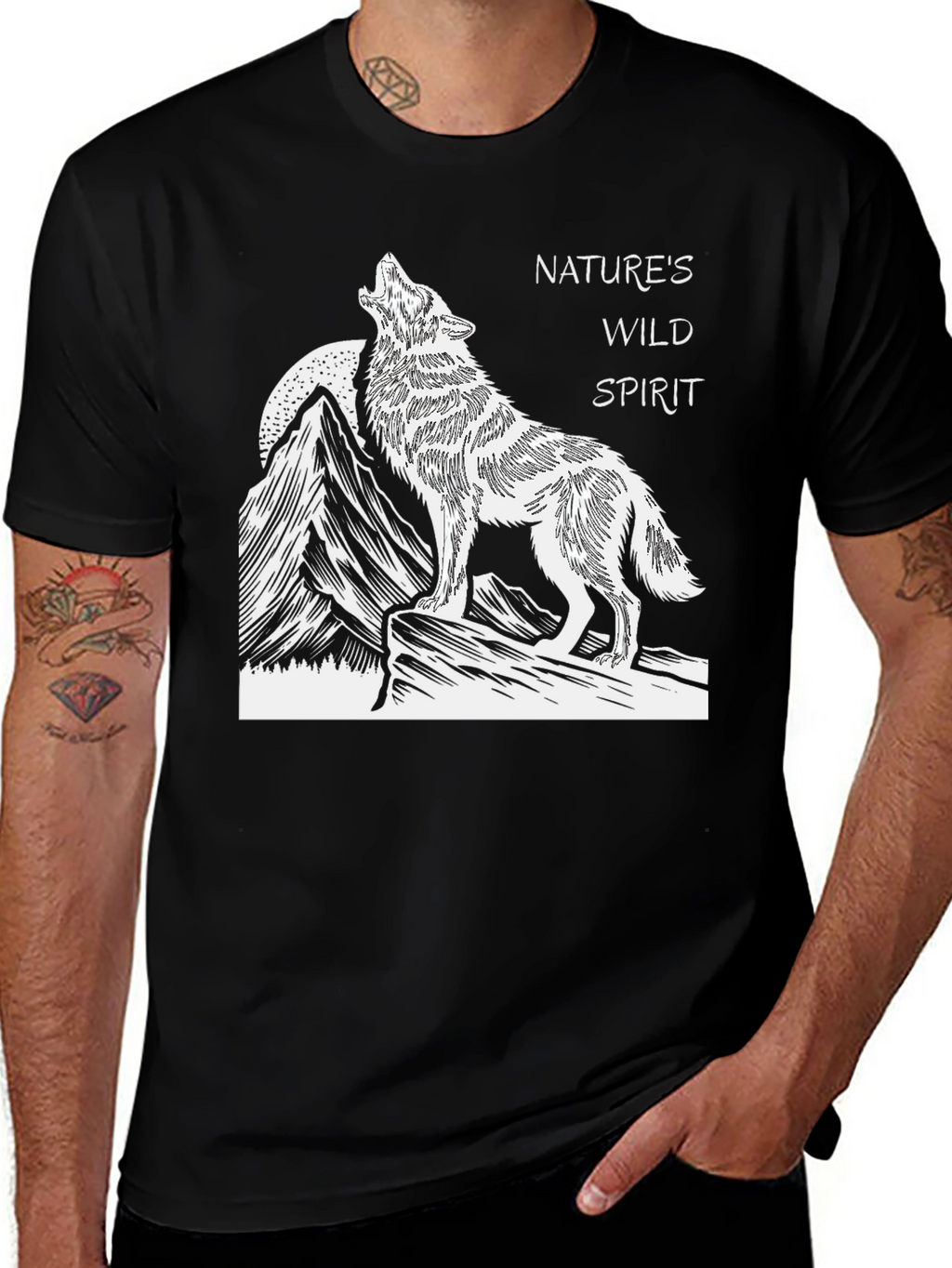 Natures Wild Spirit Black Graphic Tee