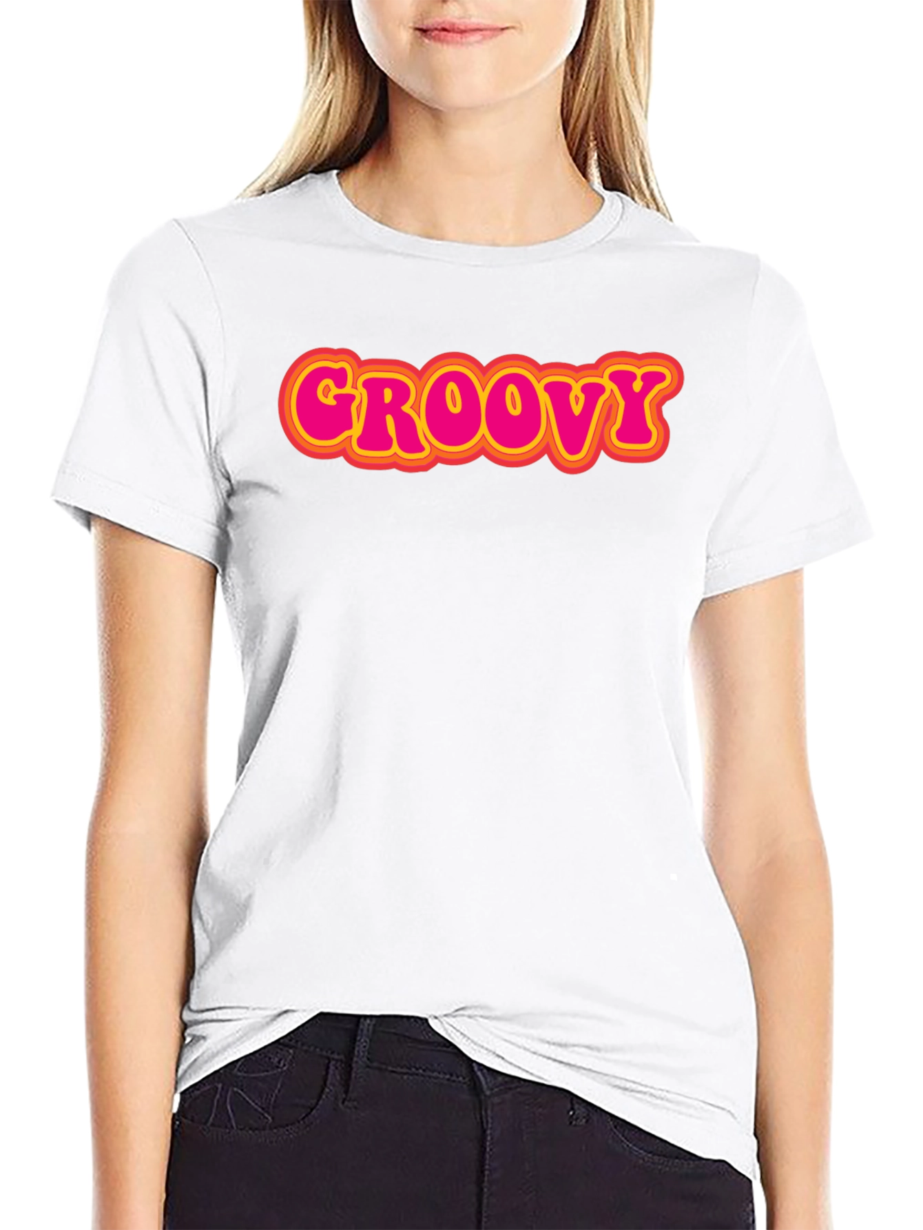 Retro Groovy T-Shirt - Black