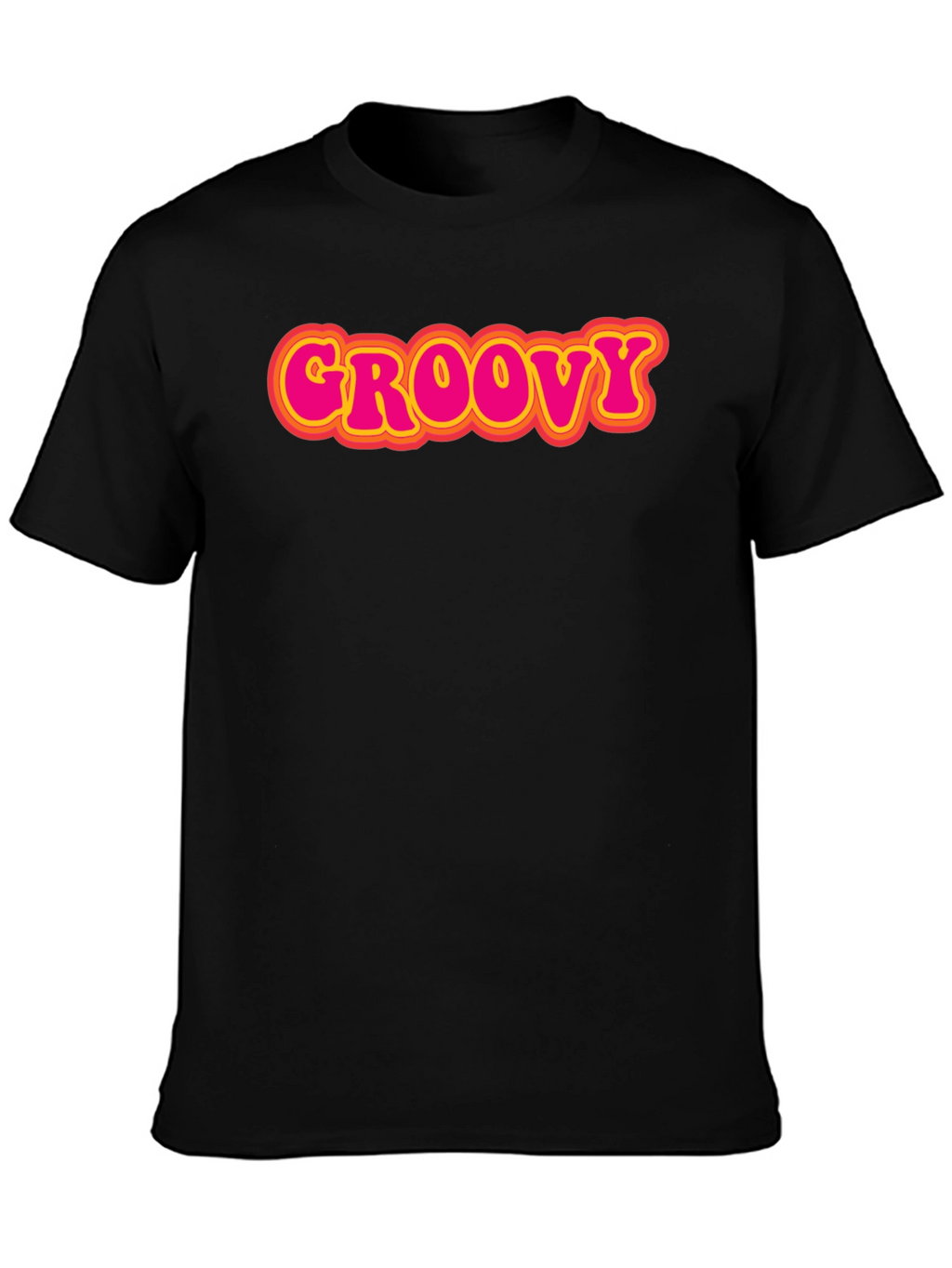 Retro Groovy T-Shirt - Black