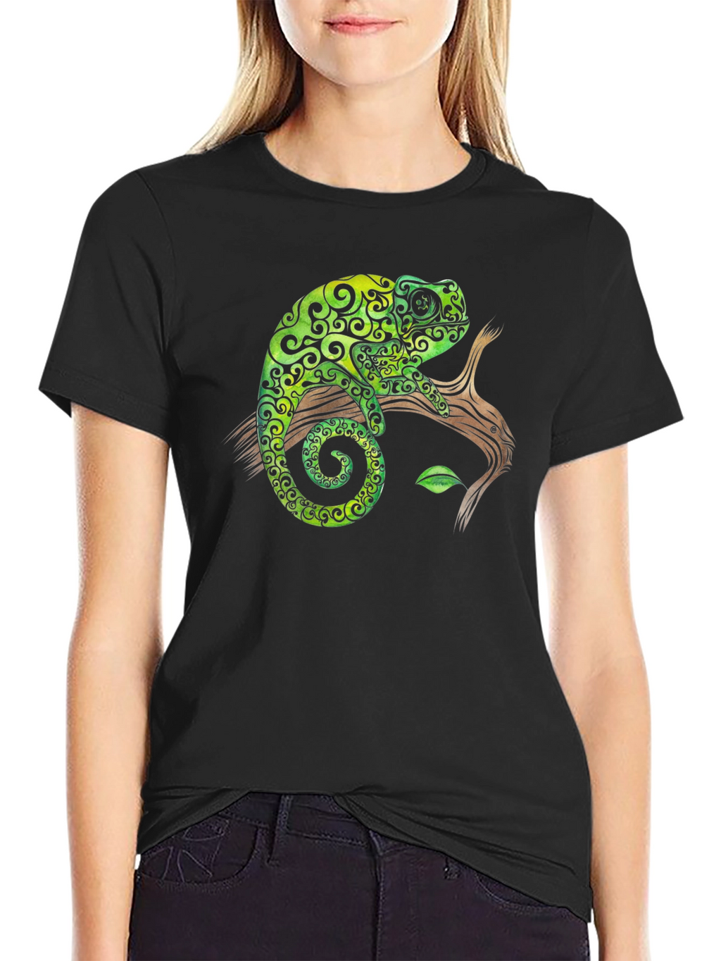 Chameleon Graphic Tee - Cool Reptile Design