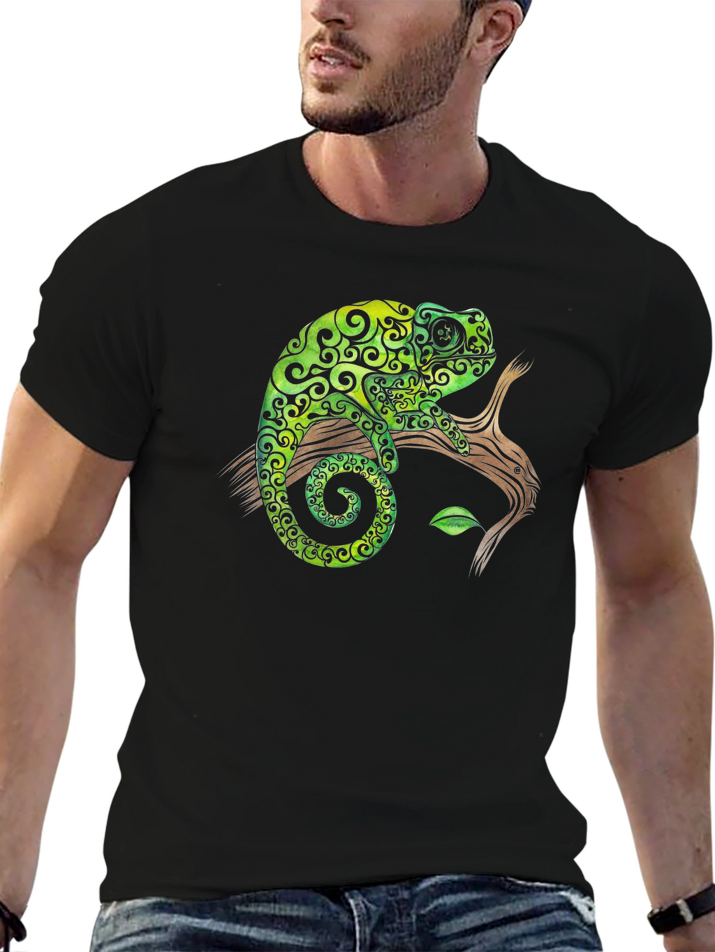 Chameleon Graphic Tee - Cool Reptile Design