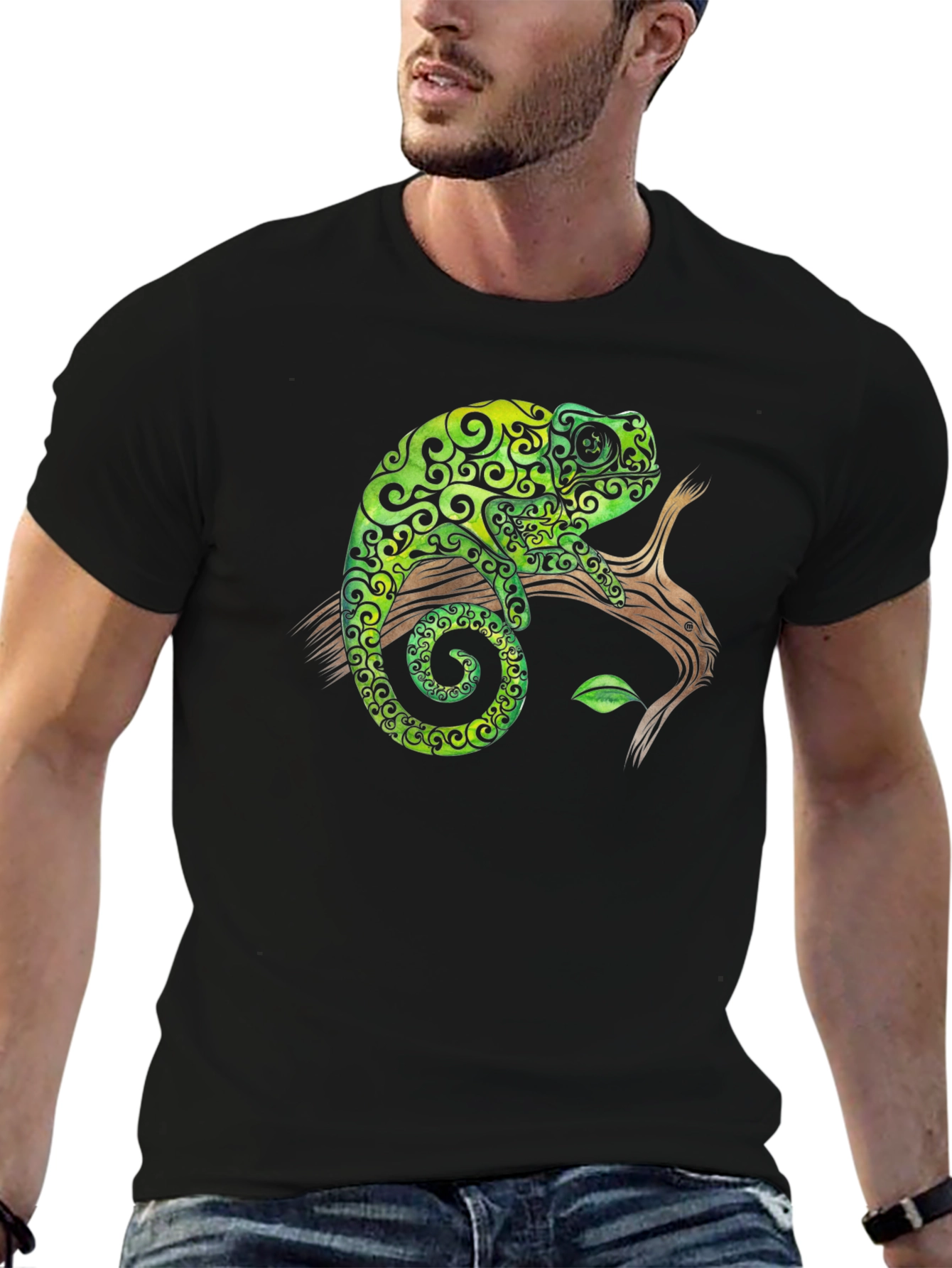 Chameleon Graphic Tee - Cool Reptile Design