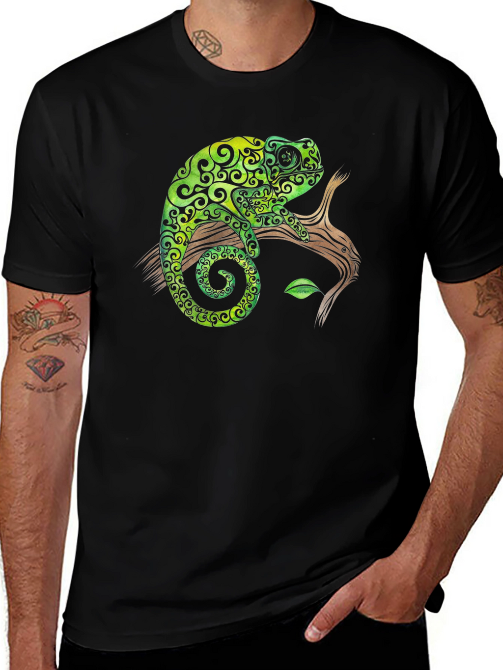 Chameleon Graphic Tee - Cool Reptile Design
