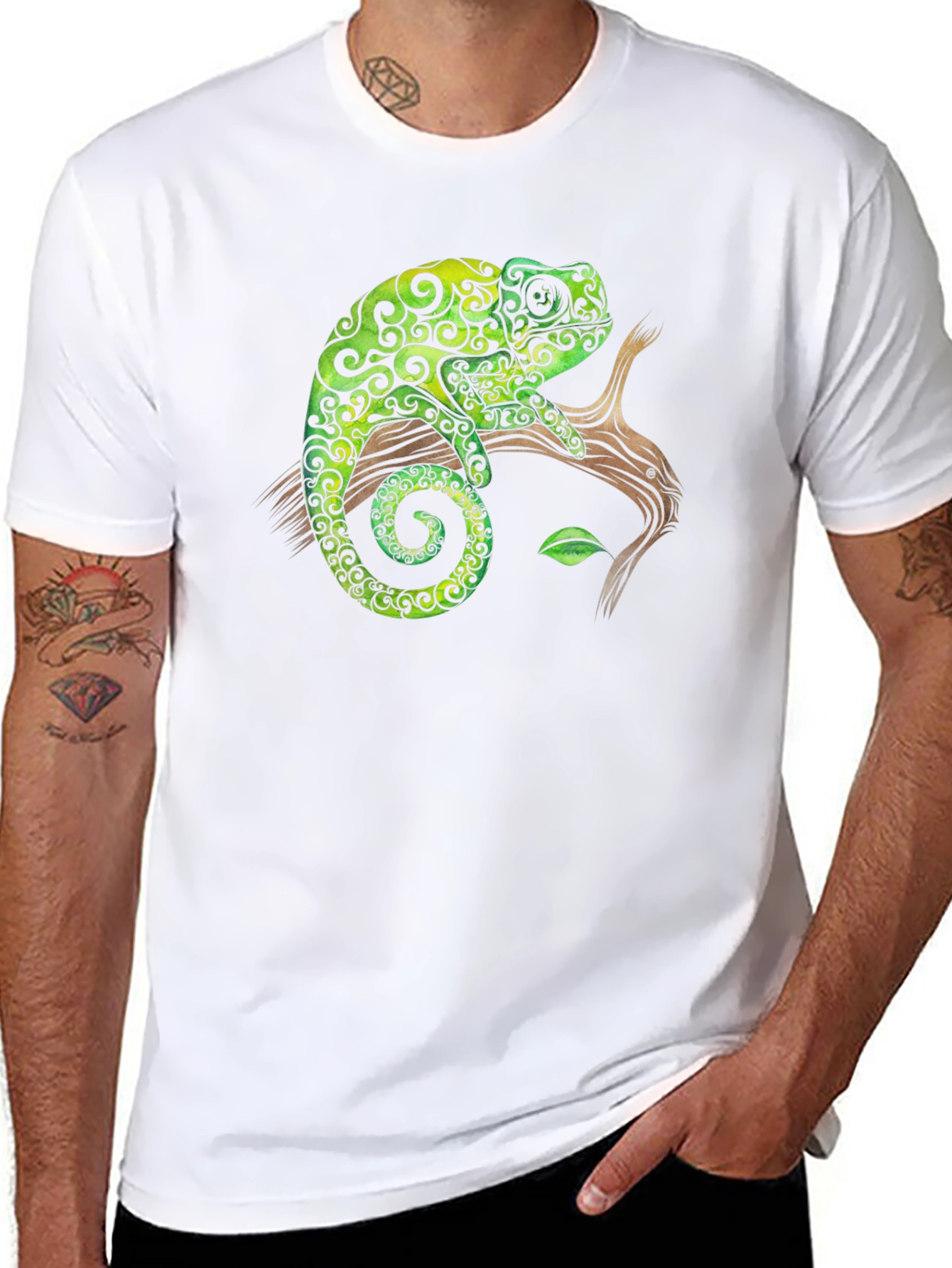 Chameleon Graphic Tee - Cool Reptile Design