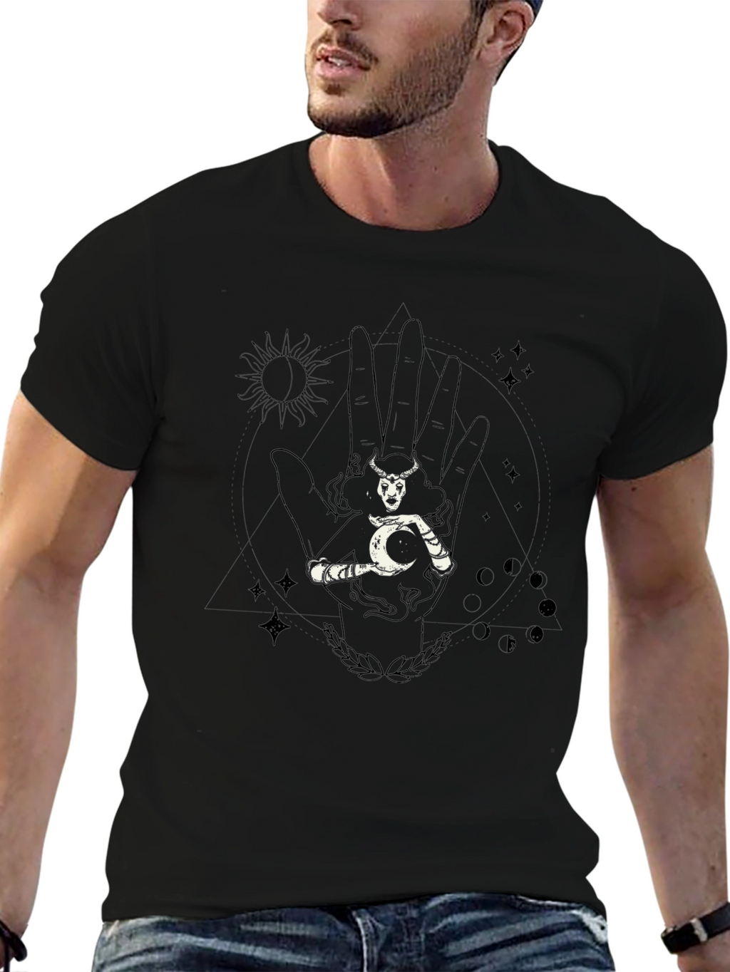 Mystic Hand Graphic Tee - Unisex Black T-Shirt