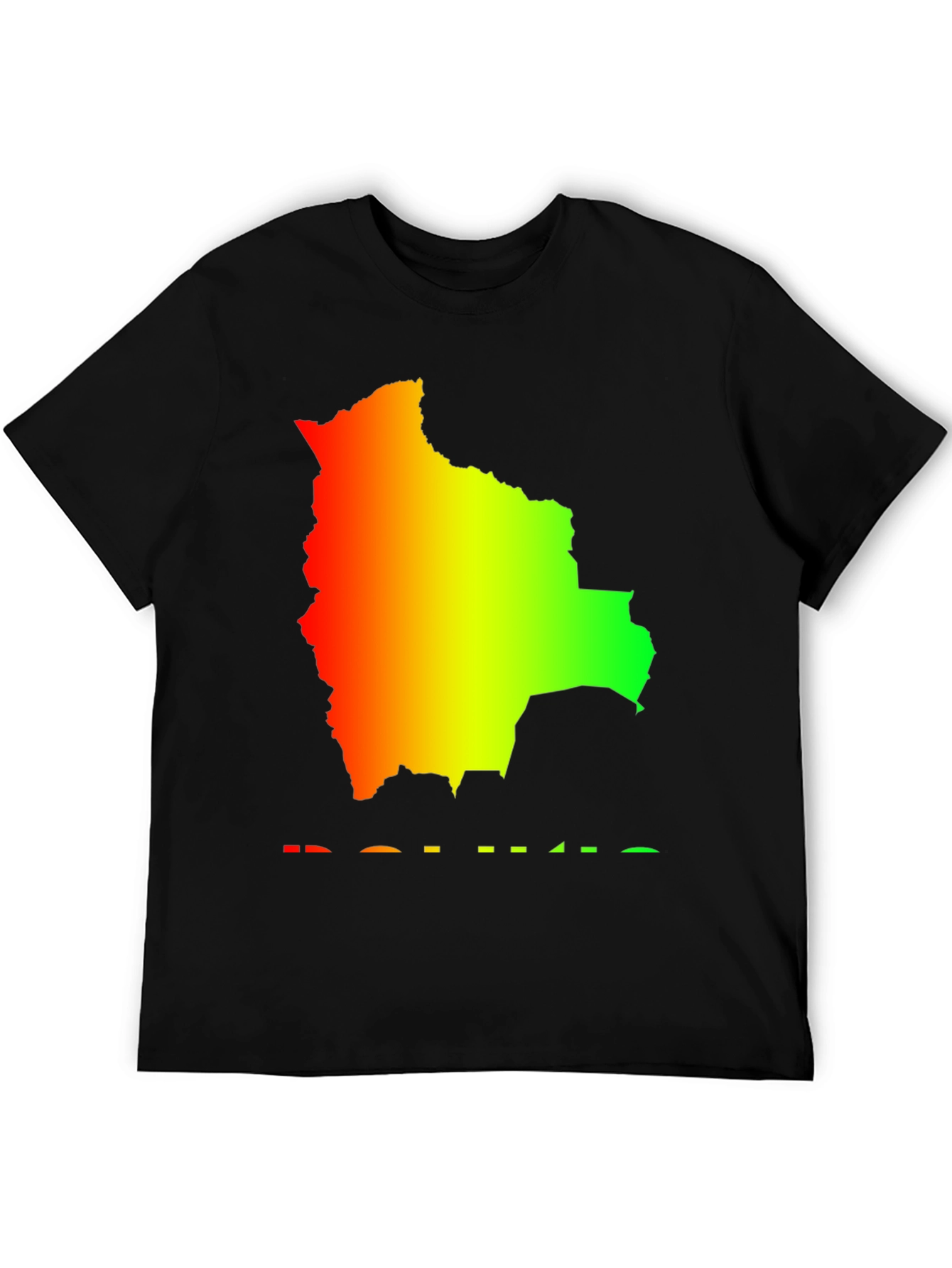 Bolivia Map Rasta Flag Colors T-Shirt