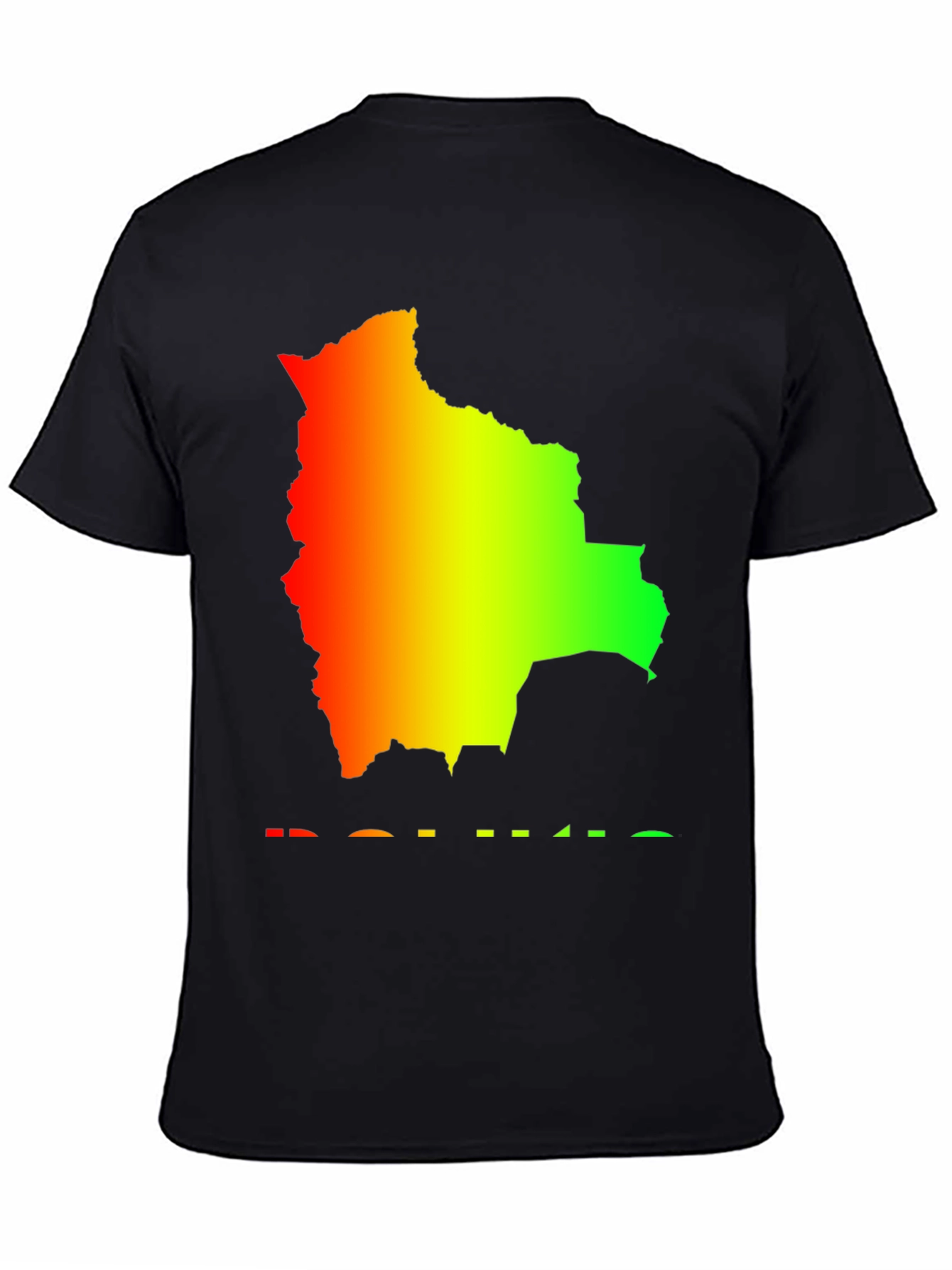 Bolivia Map Rasta Flag Colors T-Shirt