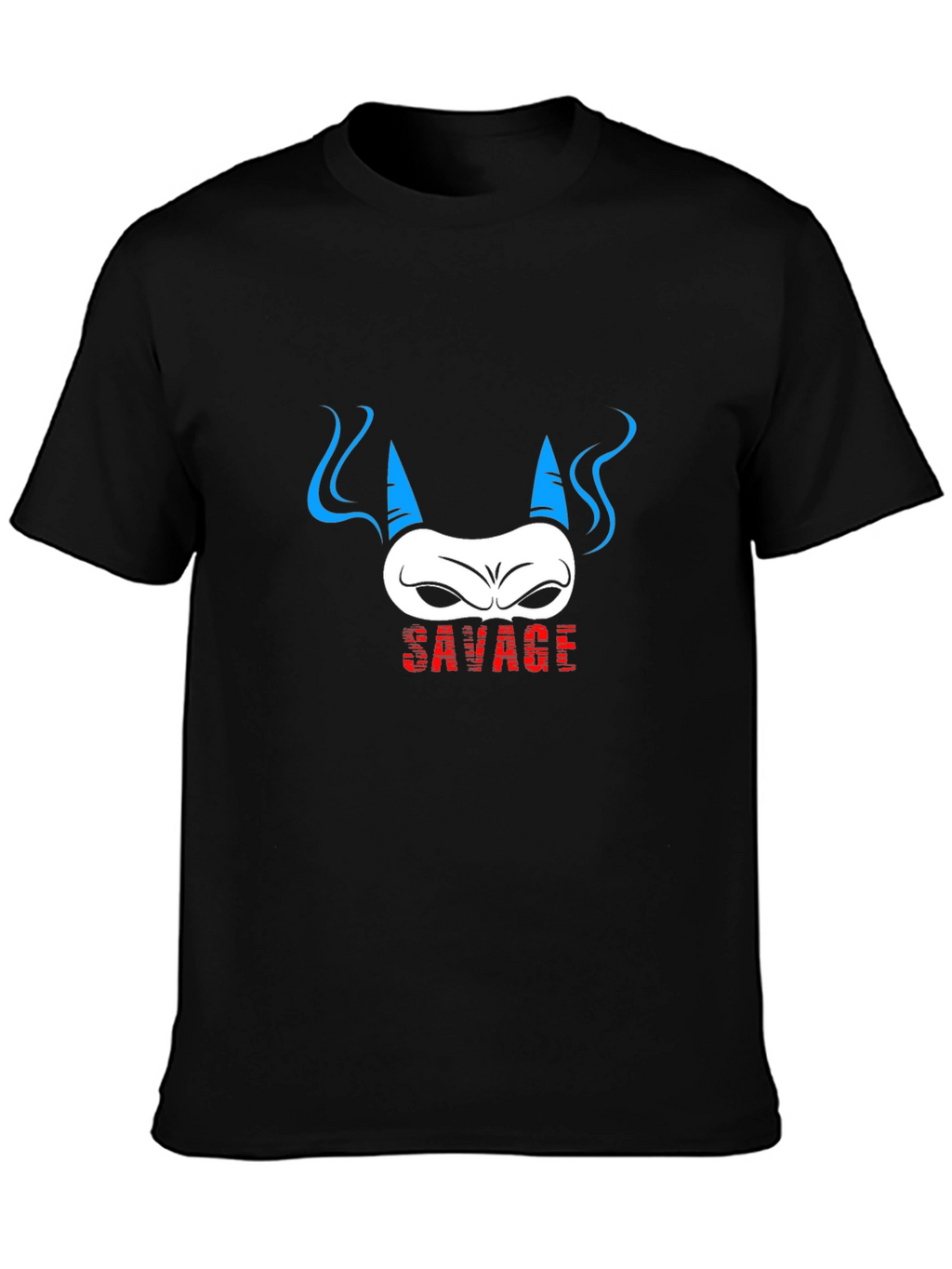 Savage Demon Graphic Print Black T-Shirt