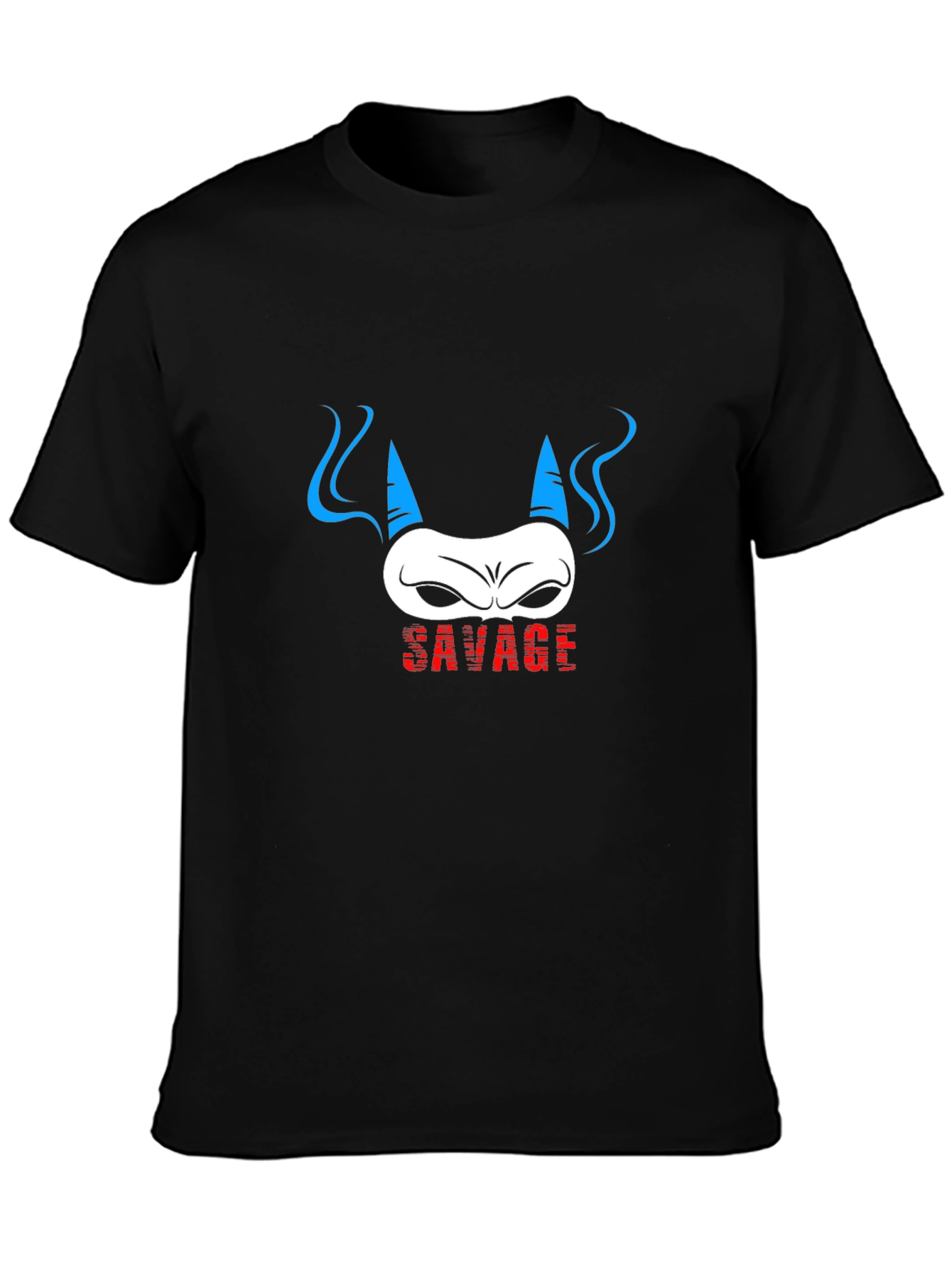 Savage Demon Graphic Print Black T-Shirt