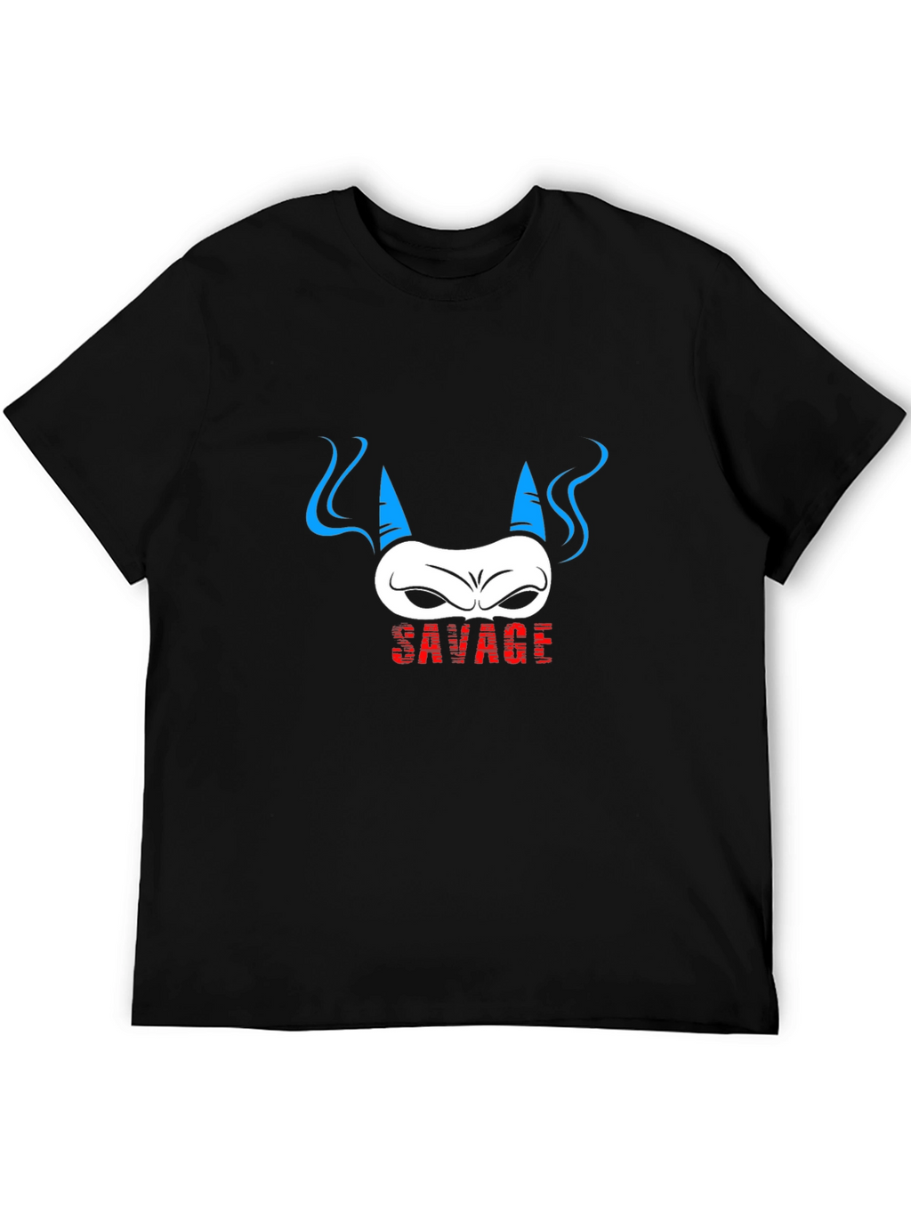 Savage Demon Graphic Print Black T-Shirt
