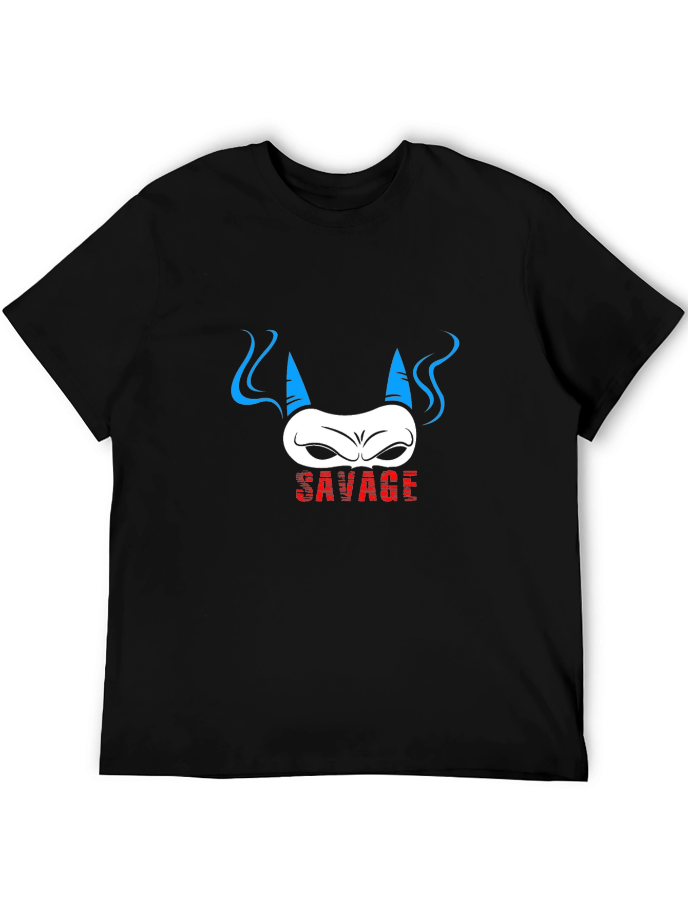 Savage Demon Graphic Print Black T-Shirt