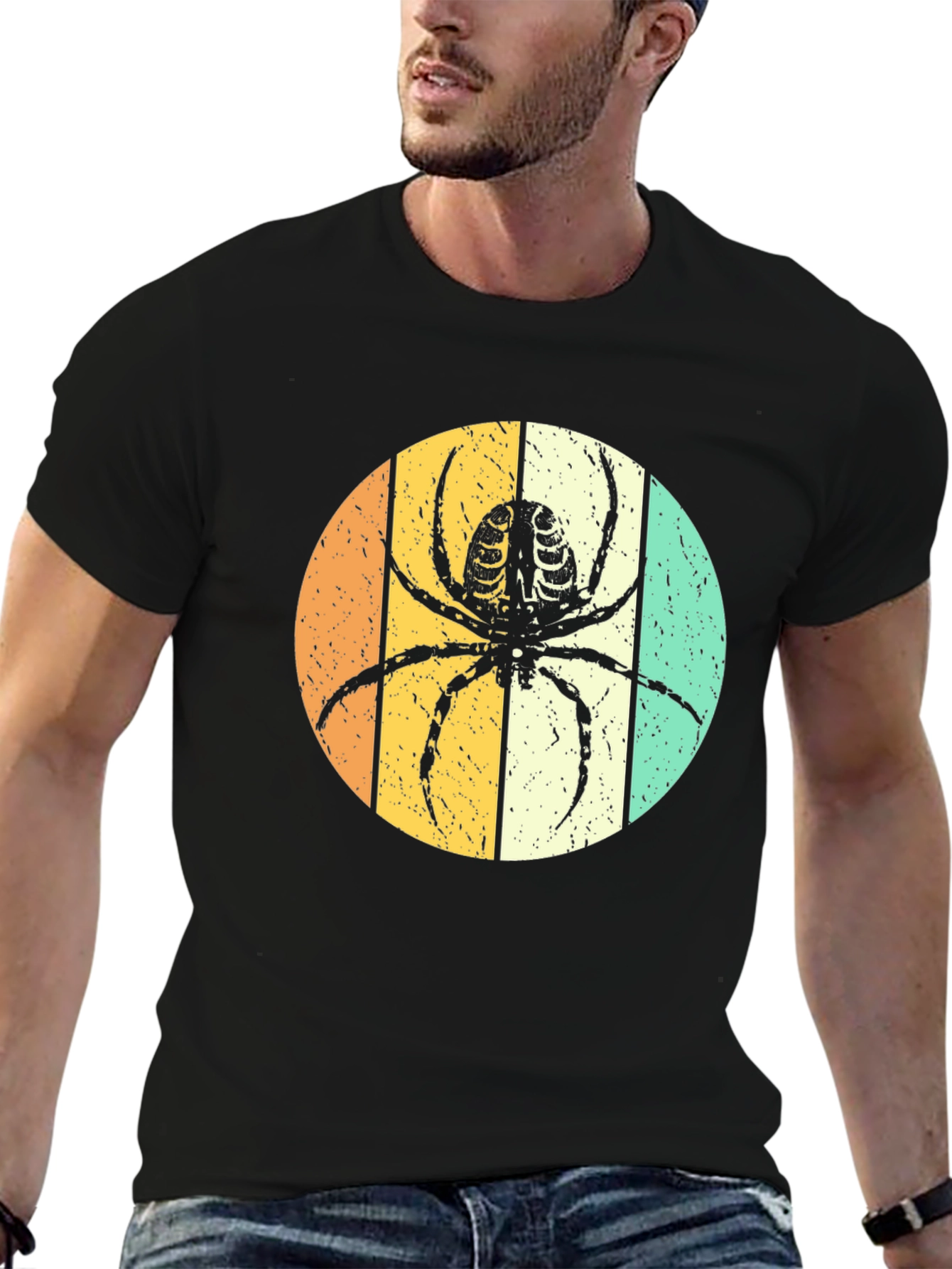 Retro Spider Graphic Tee - Unisex Halloween Shirt