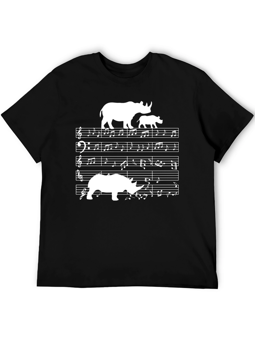Rhino Music T-Shirt - Black Graphic Tee