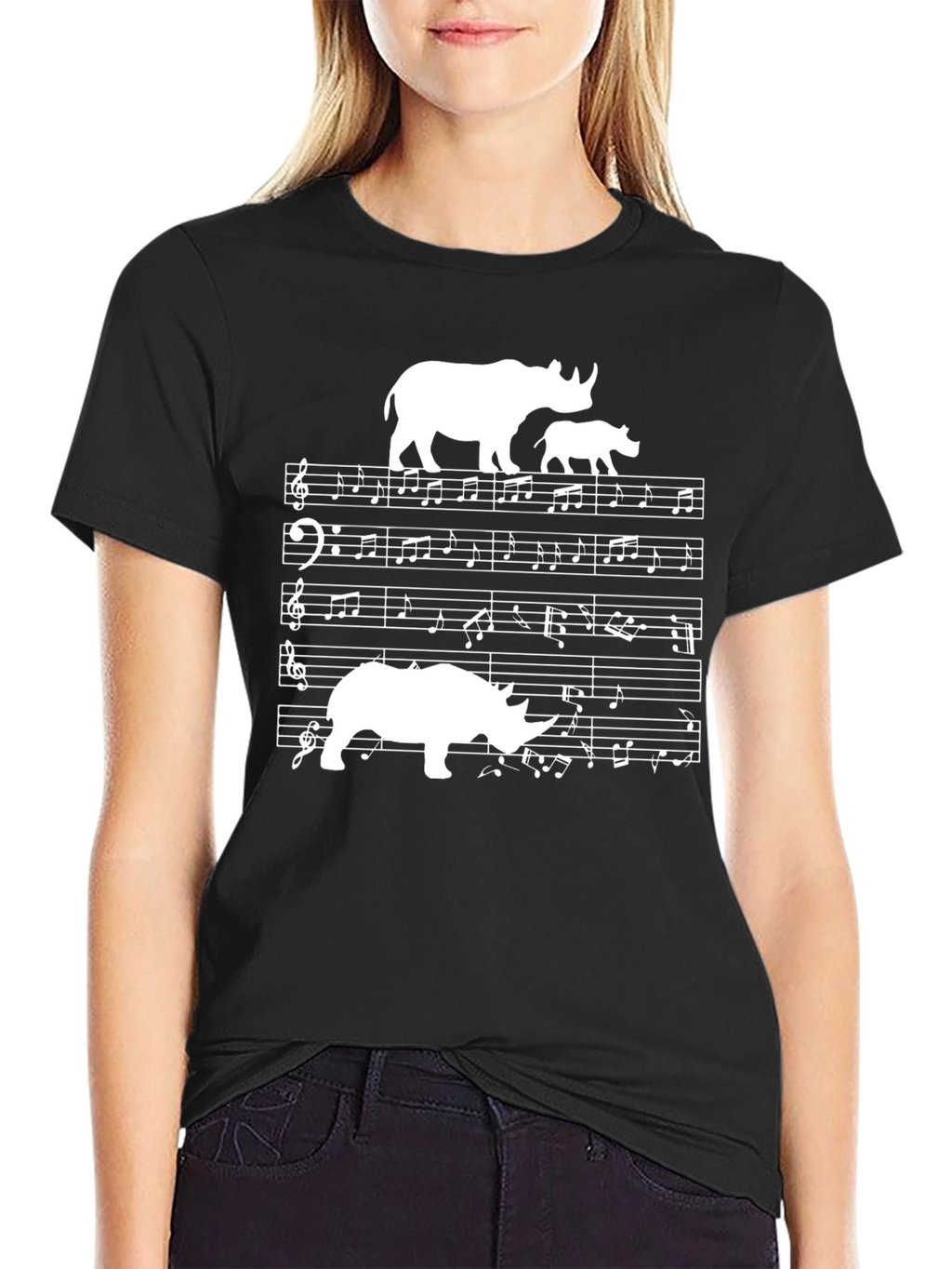Rhino Music T-Shirt - Black Graphic Tee