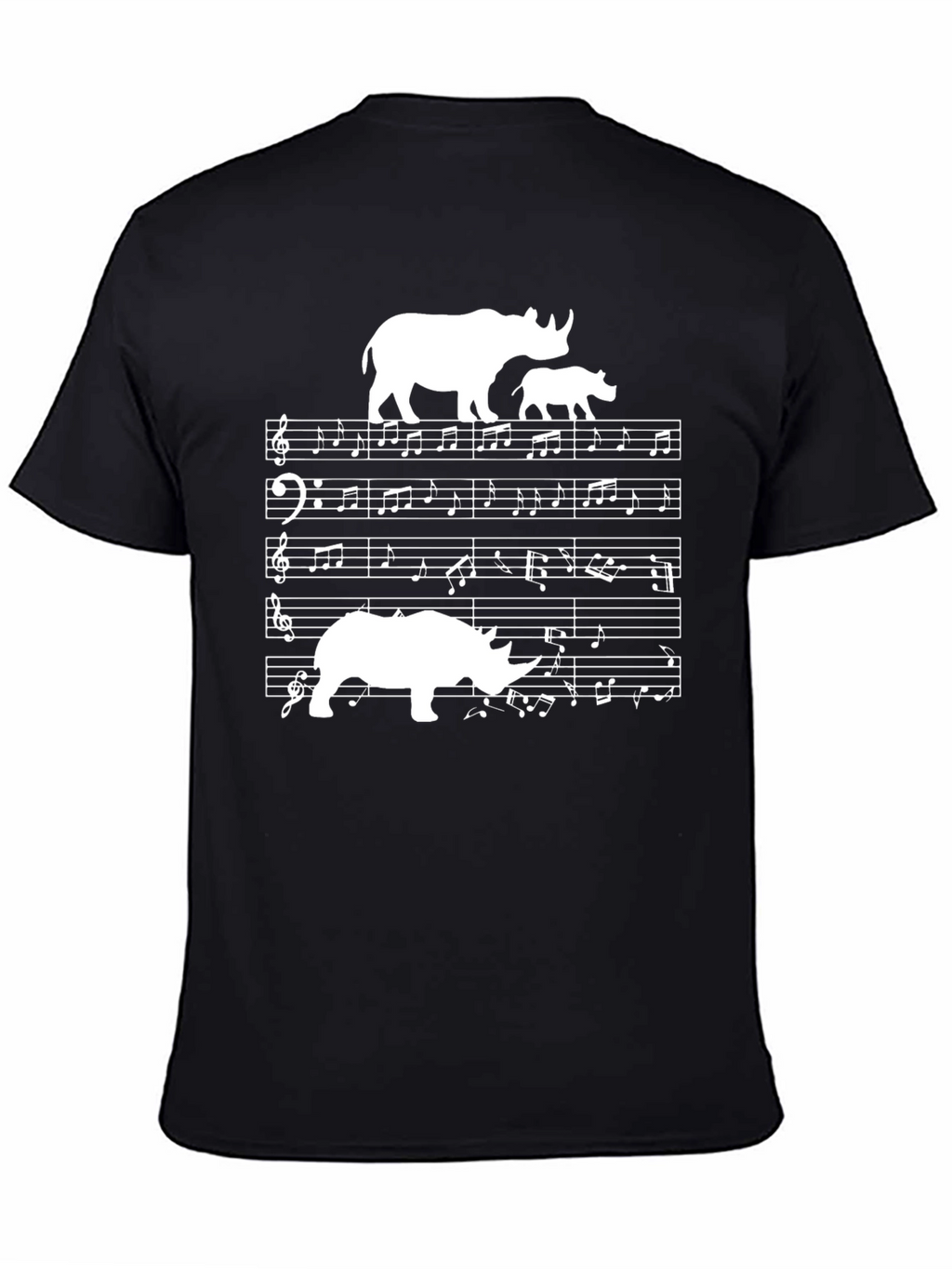 Rhino Music T-Shirt - Black Graphic Tee