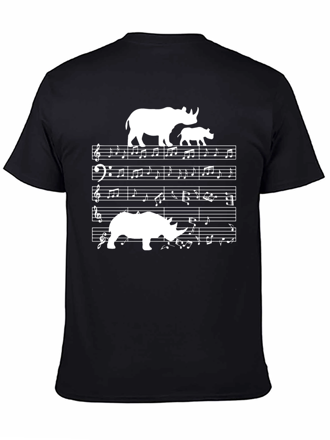 Rhino Music T-Shirt - Black Graphic Tee