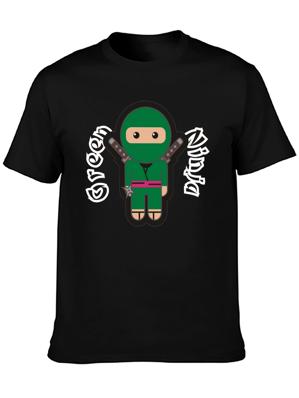 Green Ninja Cartoon Graphic T-Shirt