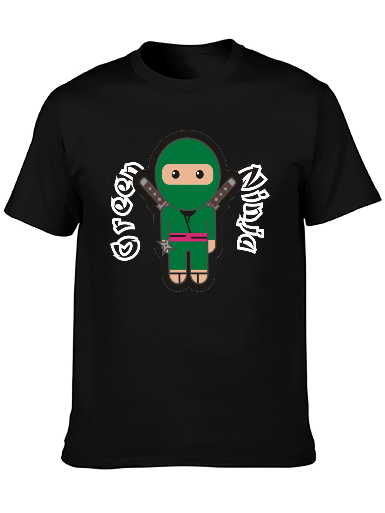 Green Ninja Cartoon Graphic T-Shirt