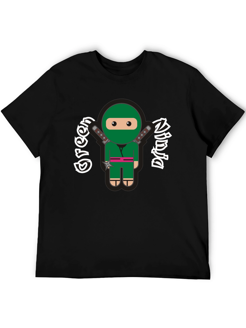 Green Ninja Cartoon Graphic T-Shirt
