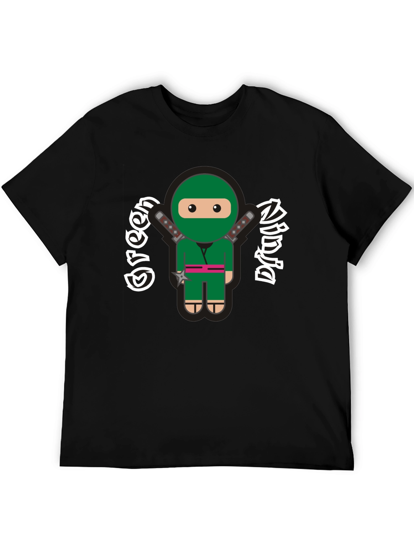 Green Ninja Cartoon Graphic T-Shirt