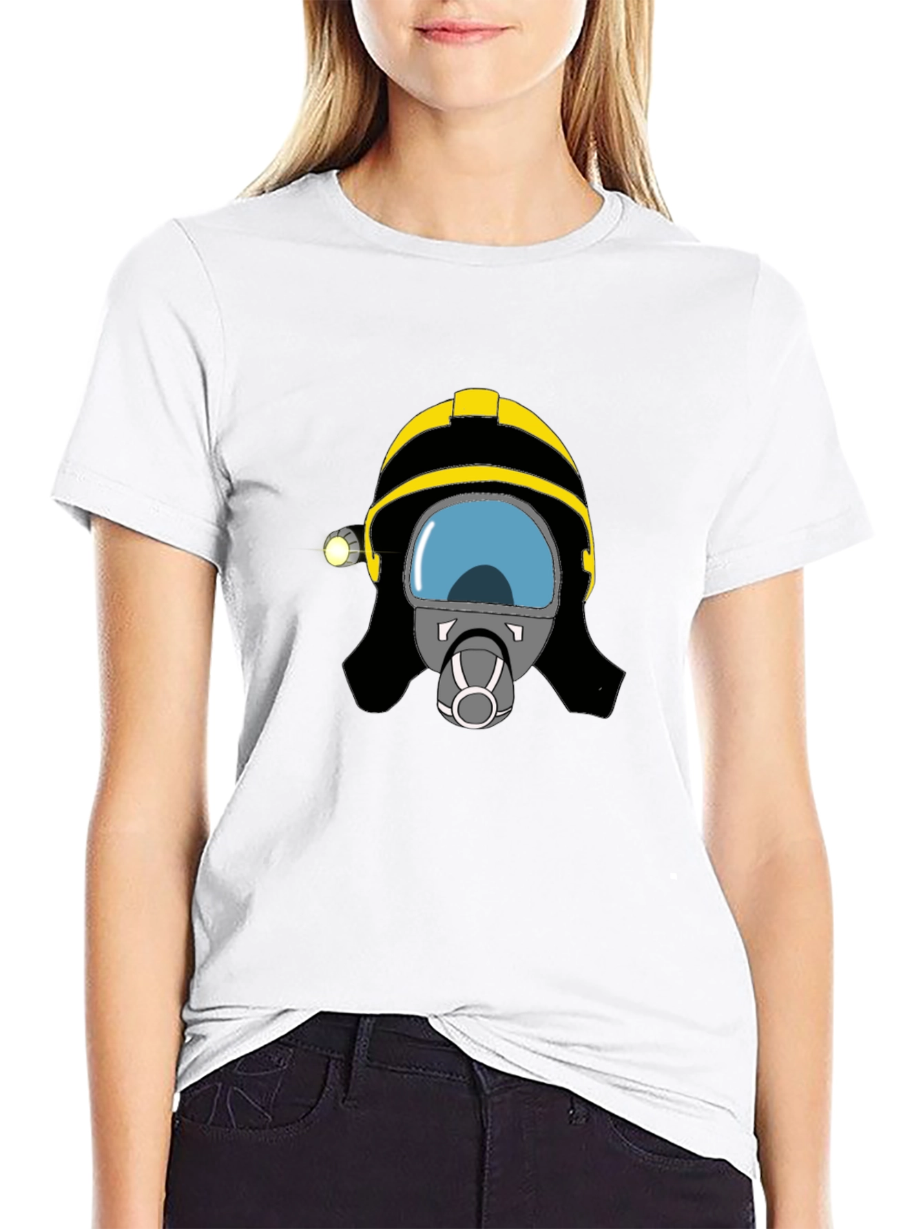 Firefighter Helmet Graphic Tee - Unisex Black T-Shirt