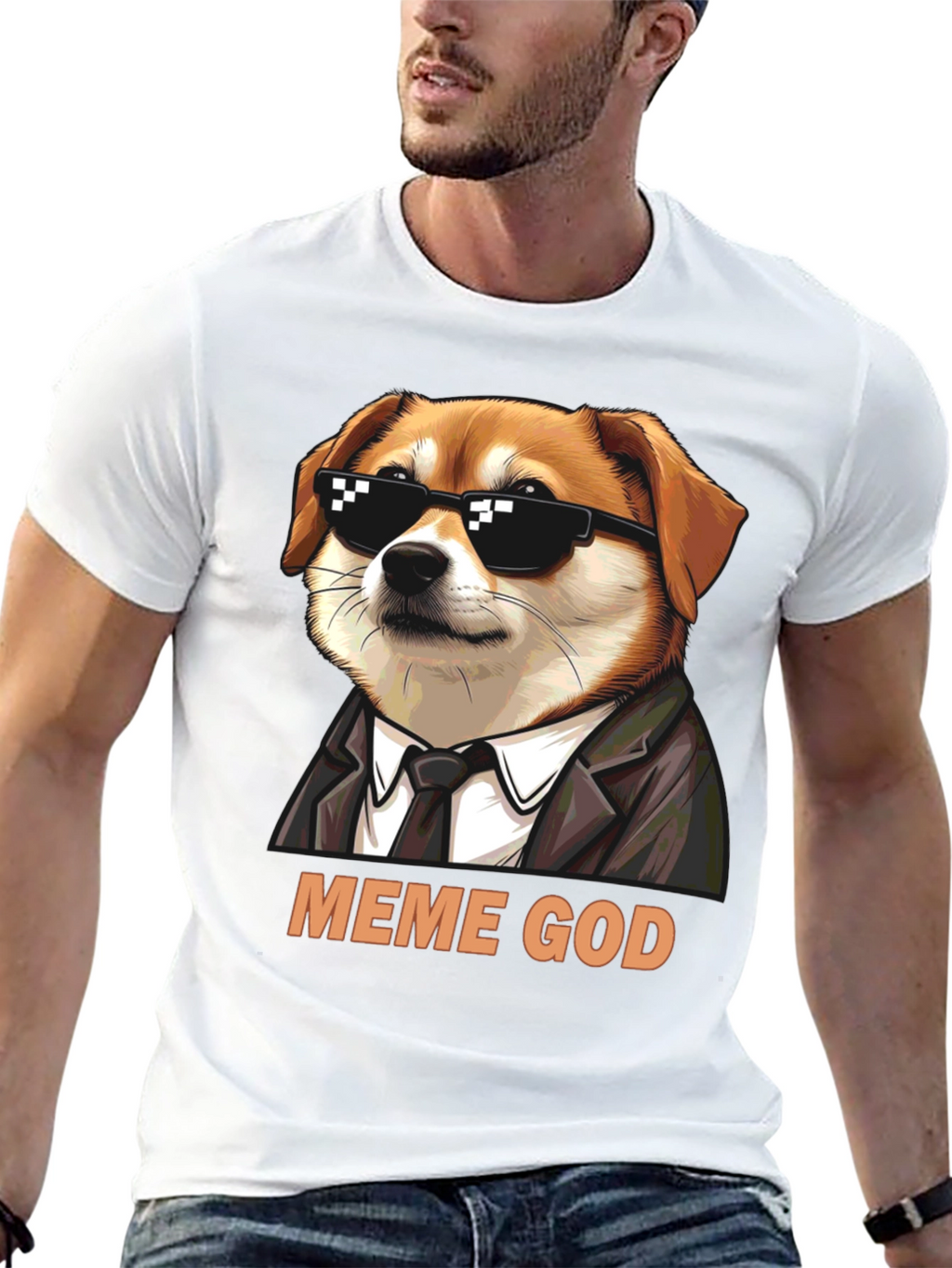 Meme God Dog T-Shirt - Funny Graphic Tee