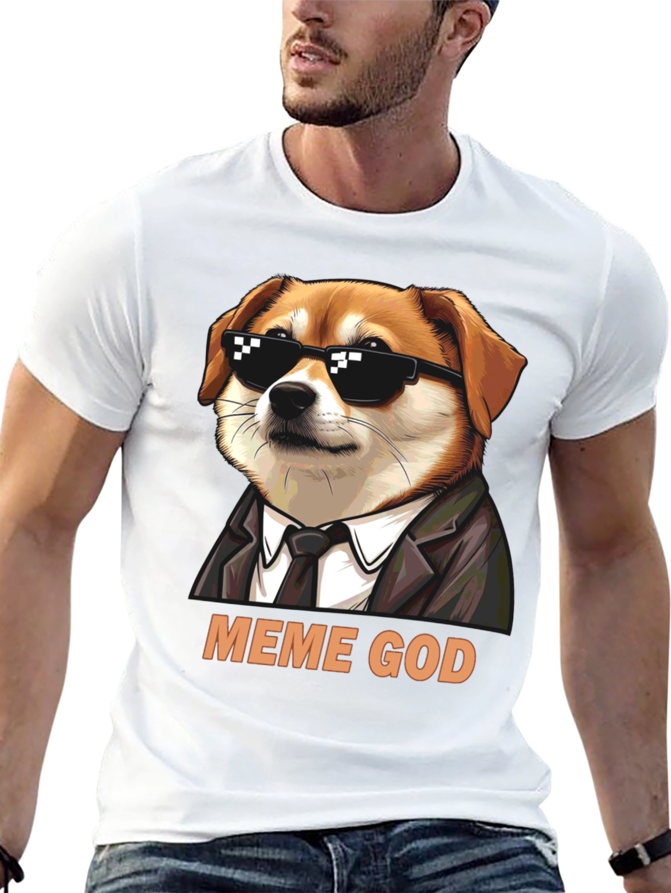Meme God Dog T-Shirt - Funny Graphic Tee