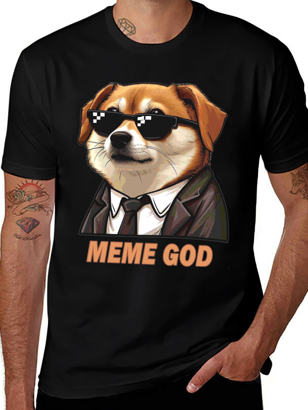 Meme God Dog T-Shirt - Funny Graphic Tee