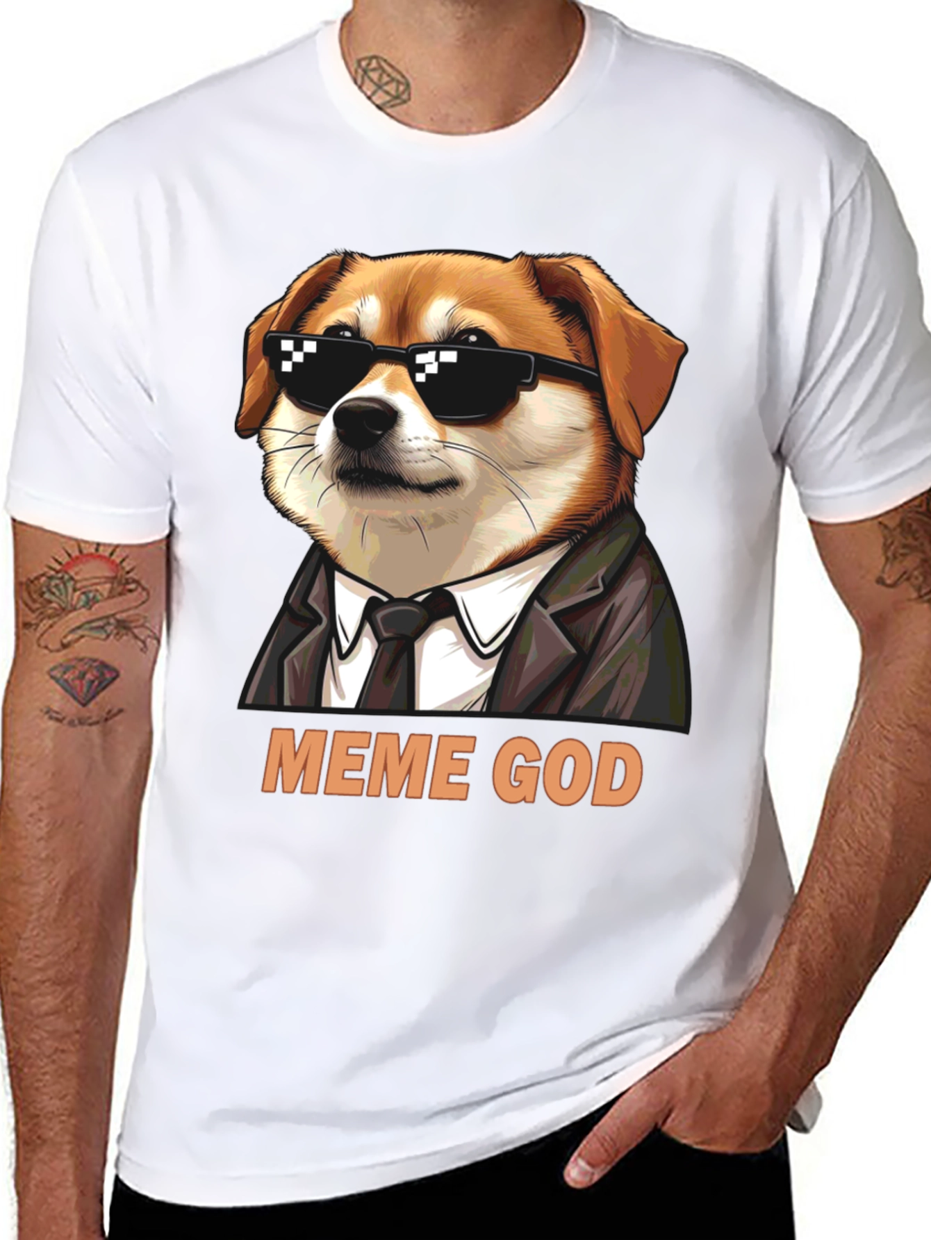 Meme God Dog T-Shirt - Funny Graphic Tee