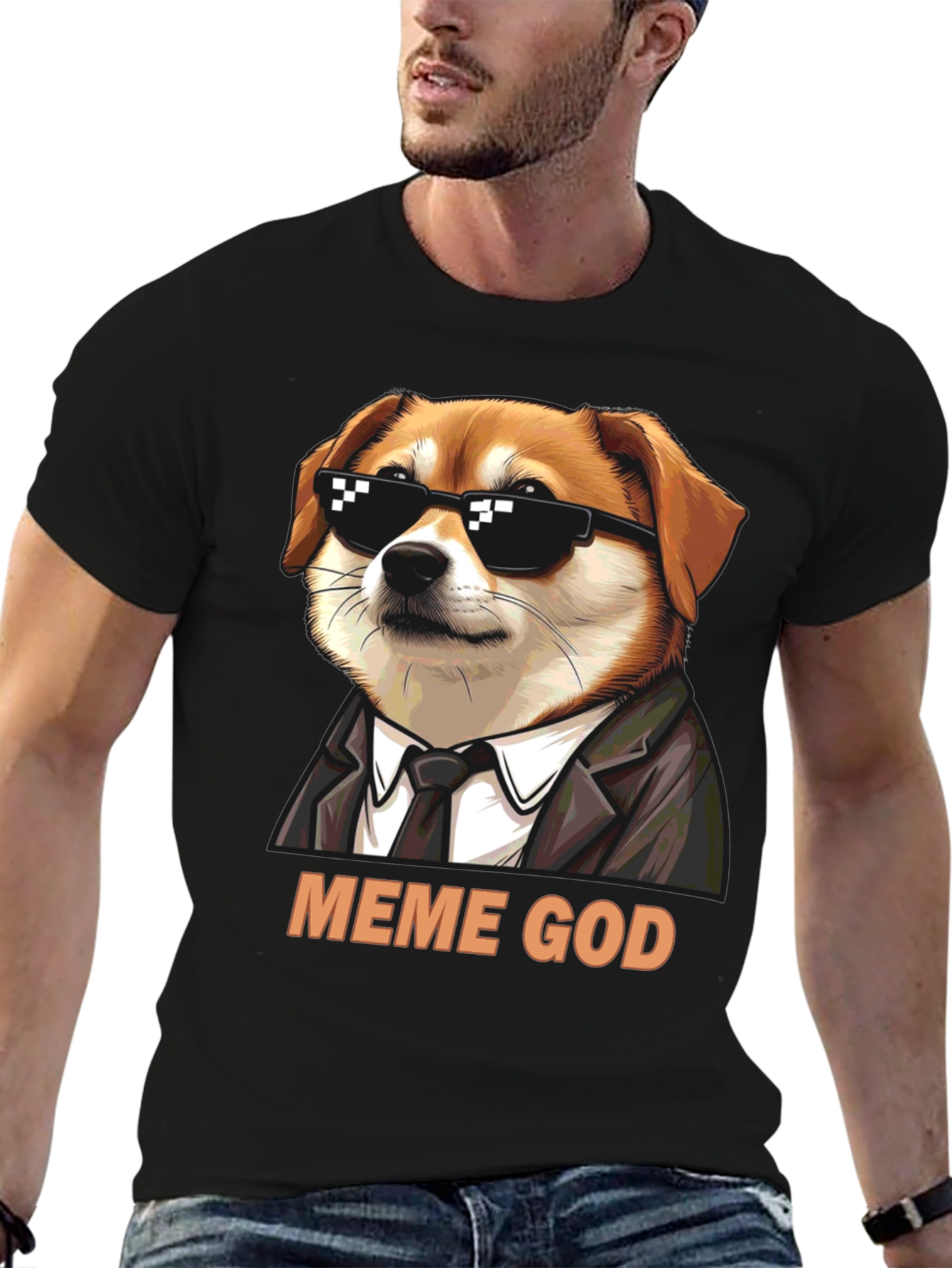 Meme God Dog T-Shirt - Funny Graphic Tee