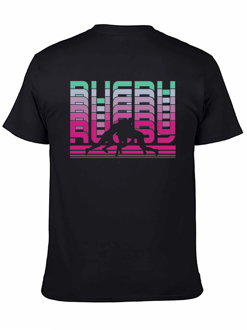 Rugby Retro Graphic T-Shirt - Black