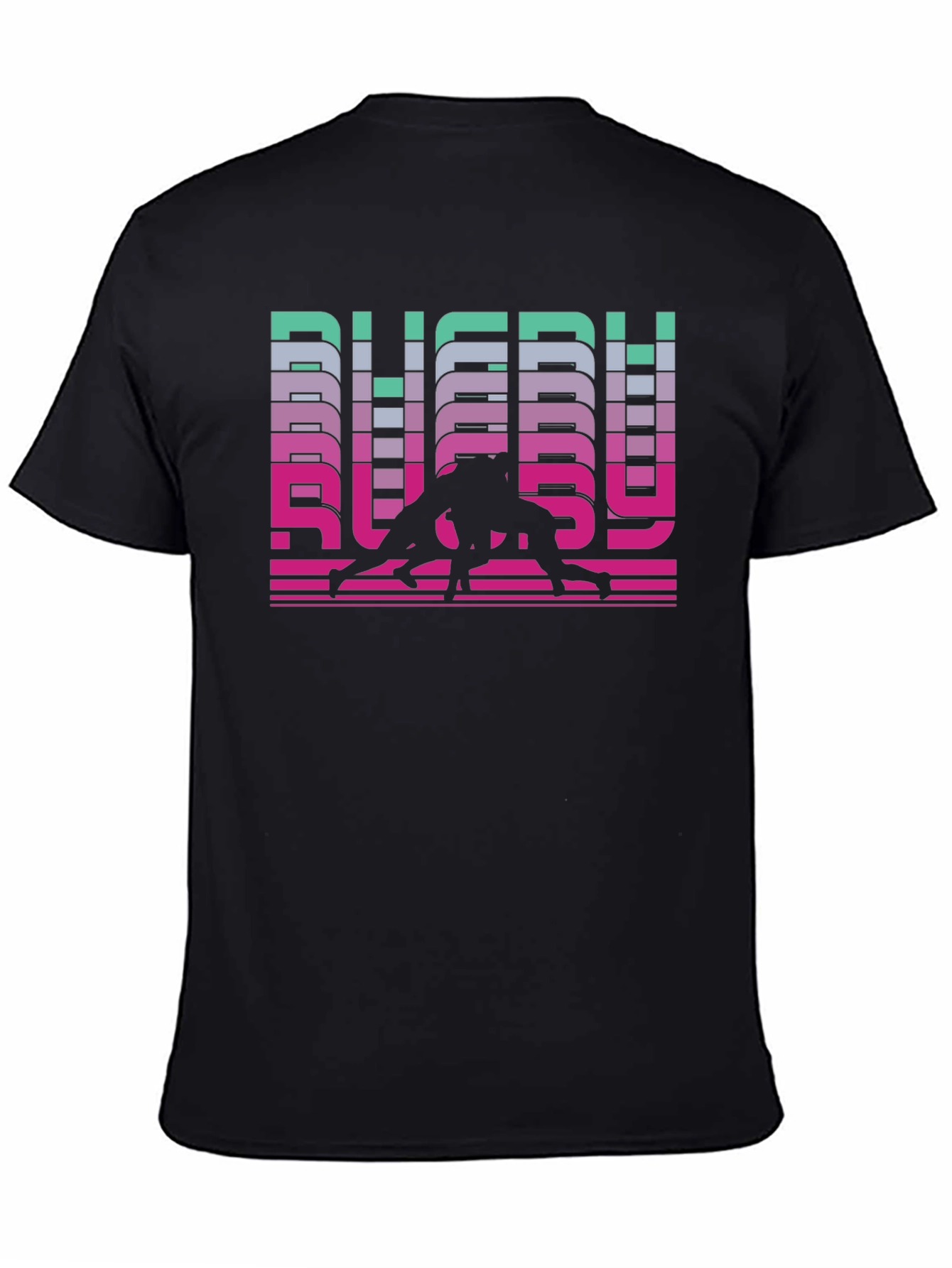 Rugby Retro Graphic T-Shirt - Black