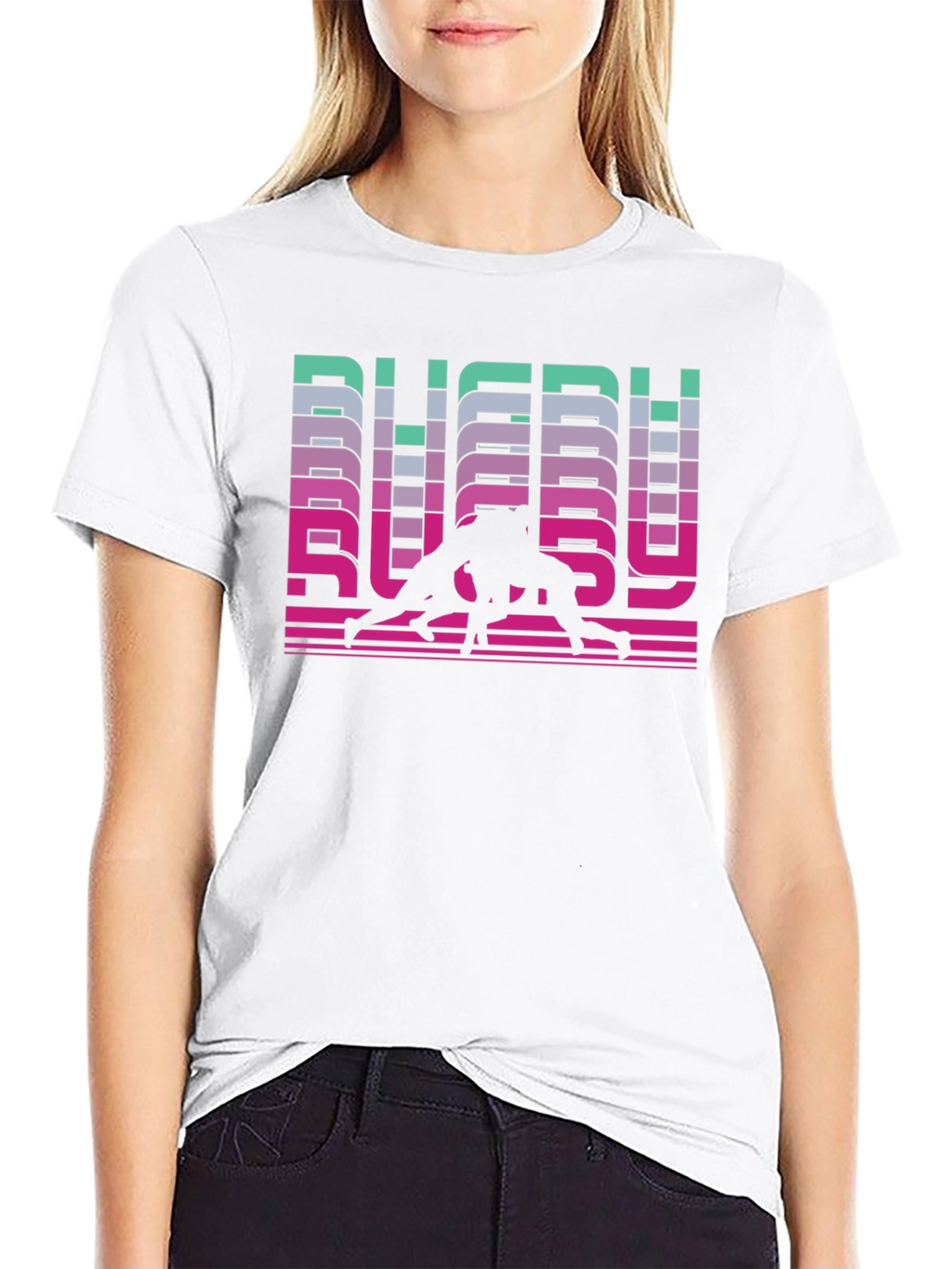 Rugby Retro Graphic T-Shirt - Black