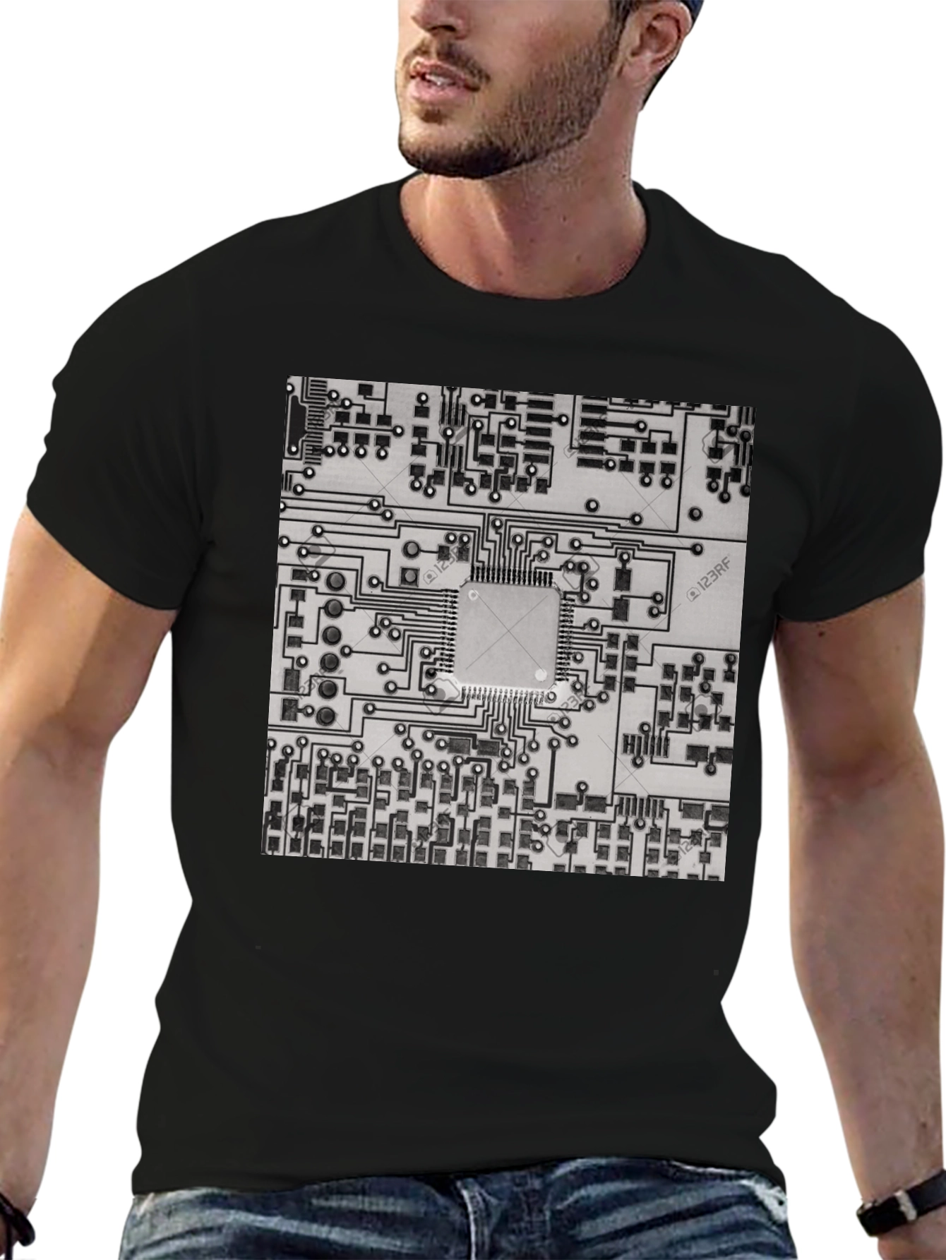 Circuit Board Graphic Tee - Cool Tech Style