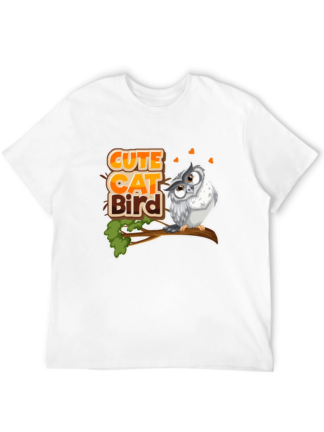 Cute Cat Bird Owl T-Shirt