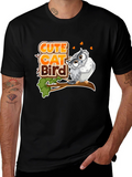 Cute Cat Bird Owl T-Shirt