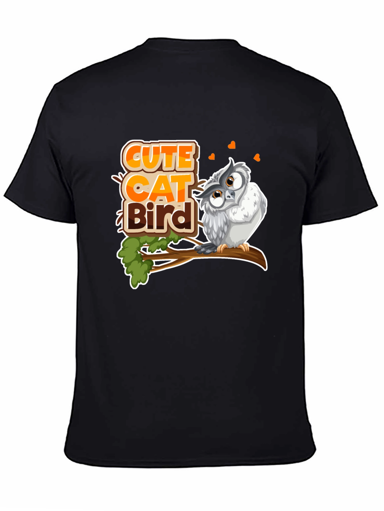 Cute Cat Bird Owl T-Shirt