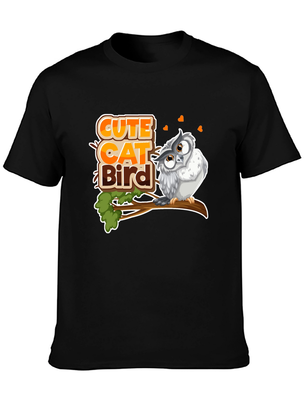 Cute Cat Bird Owl T-Shirt