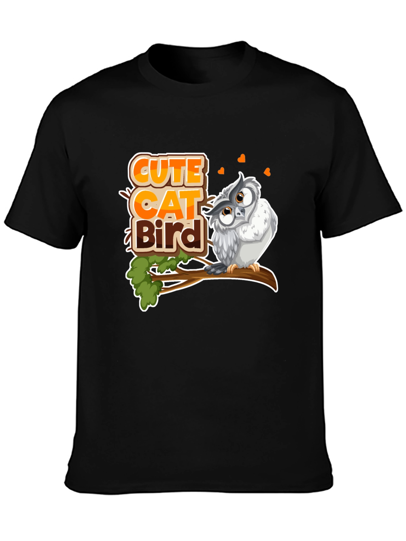 Cute Cat Bird Owl T-Shirt