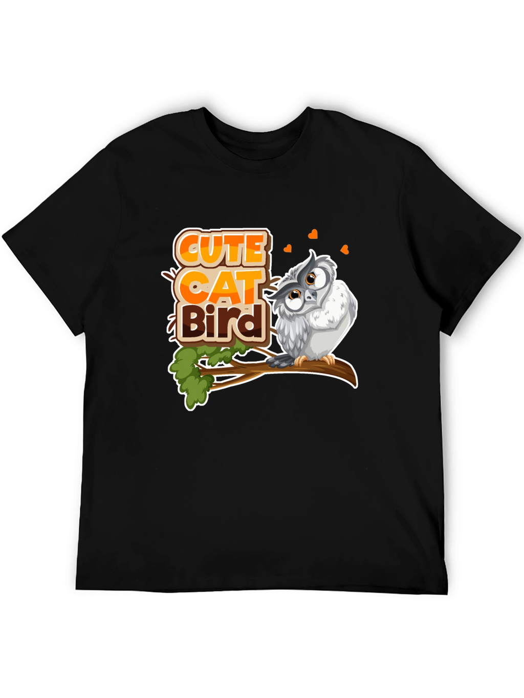 Cute Cat Bird Owl T-Shirt