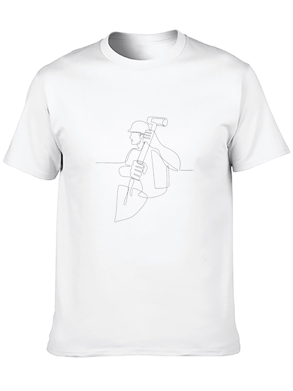 Mens Black Graphic Tee - Continuous Line Miner