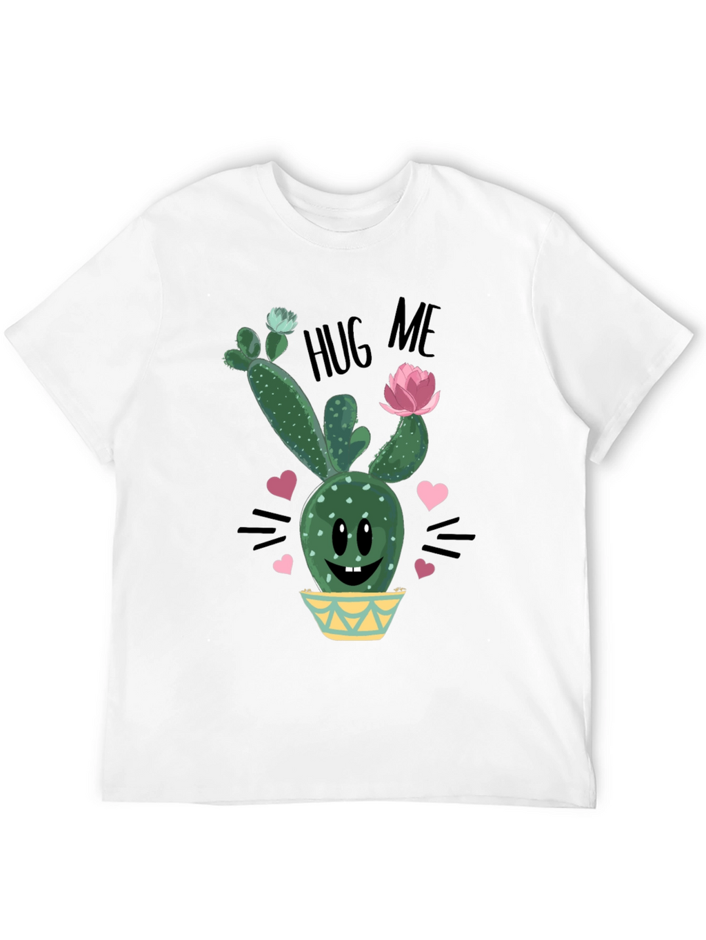 Cute Cactus Hug Me Graphic T-Shirt