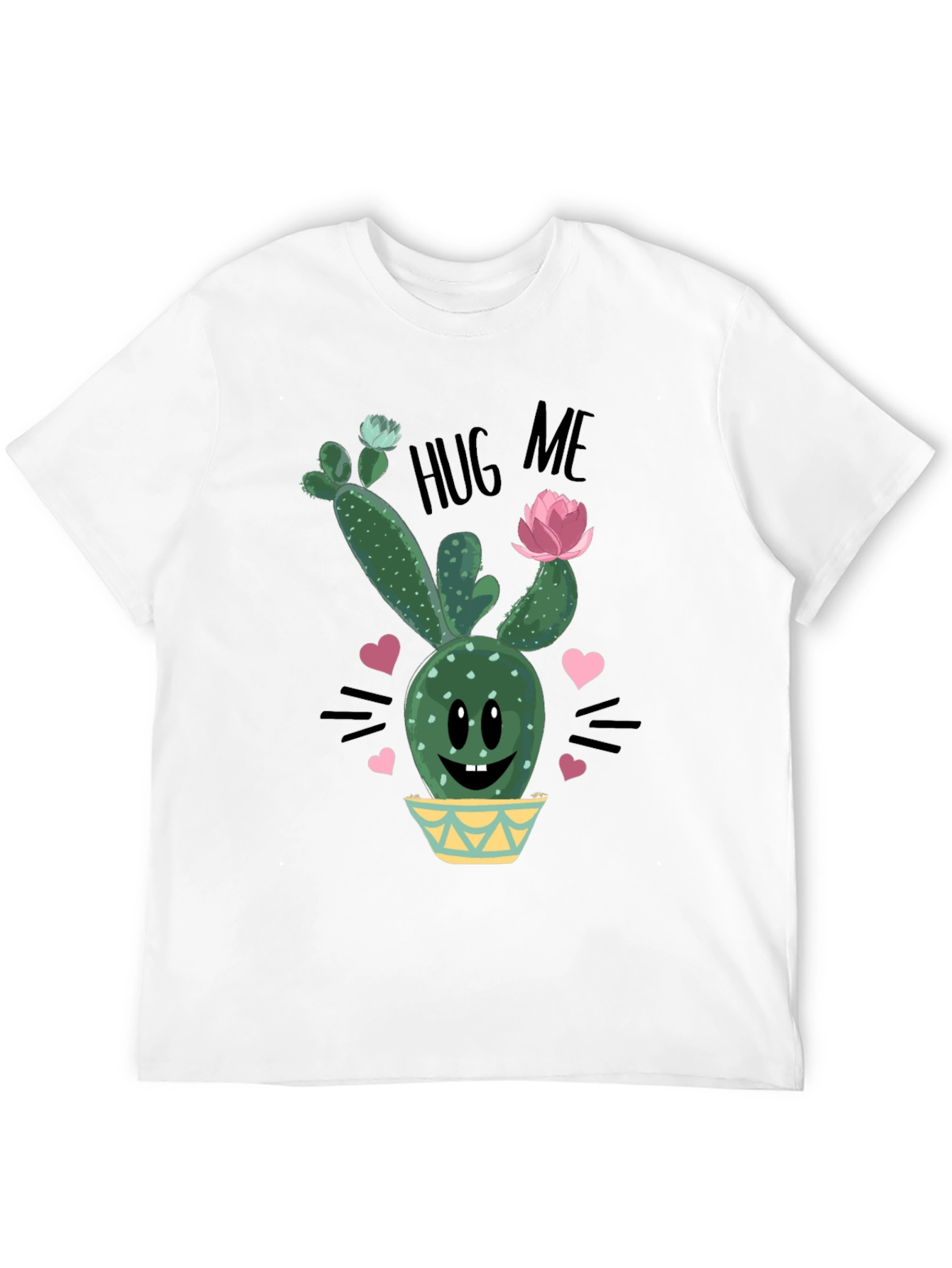 Cute Cactus Hug Me Graphic T-Shirt
