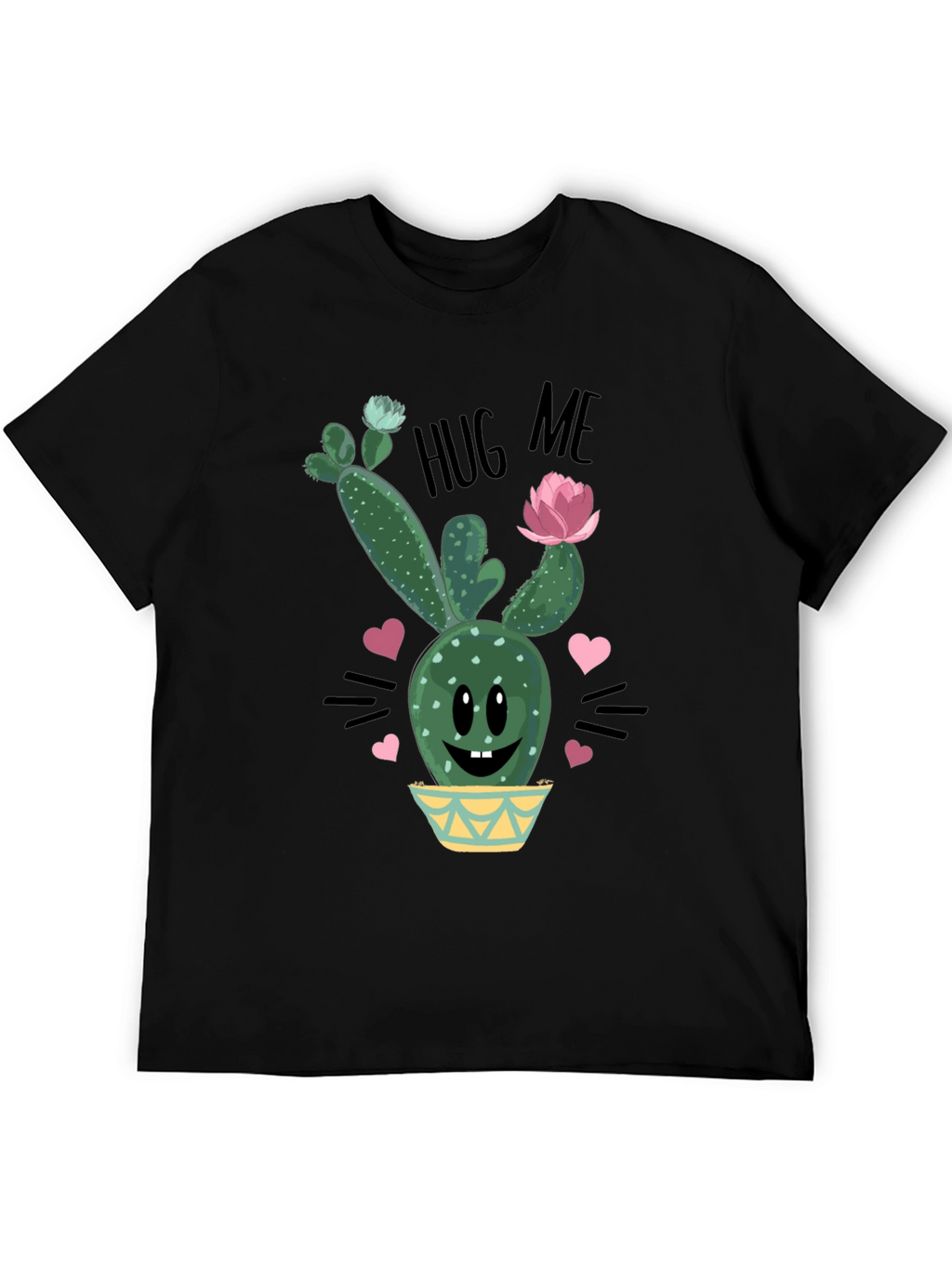Cute Cactus Hug Me Graphic T-Shirt