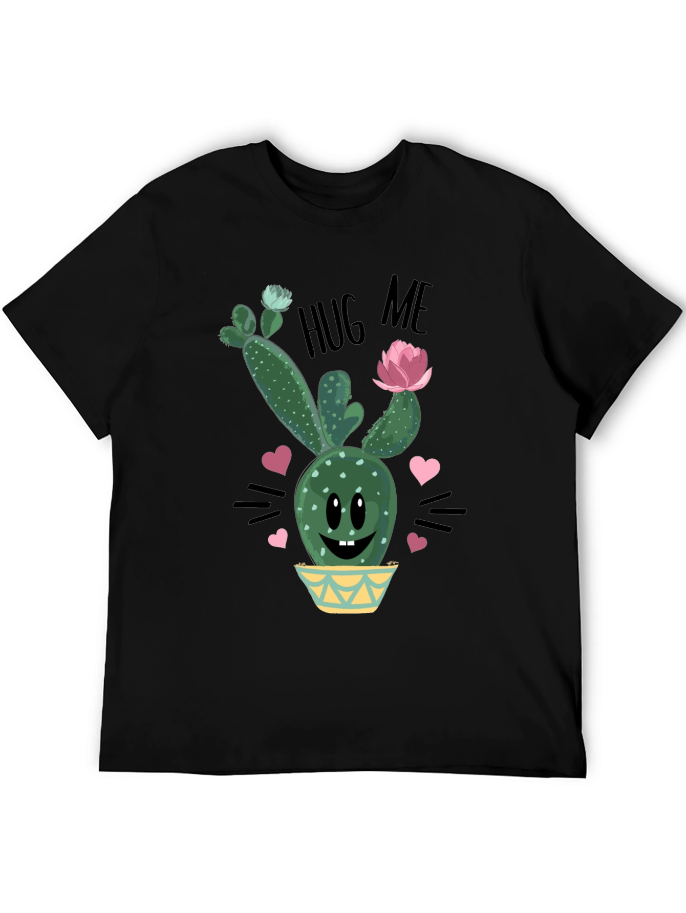 Cute Cactus Hug Me Graphic T-Shirt