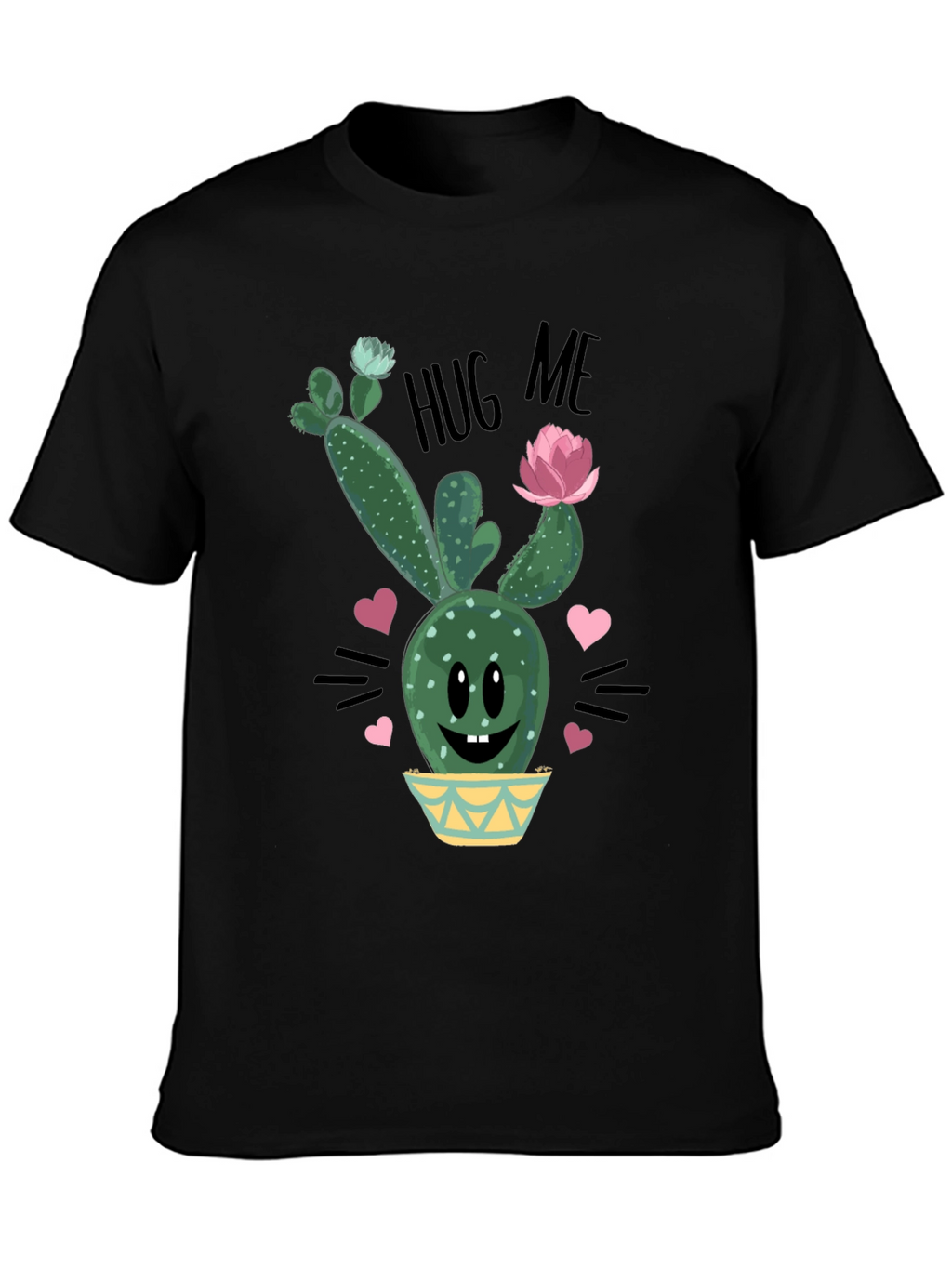 Cute Cactus Hug Me Graphic T-Shirt