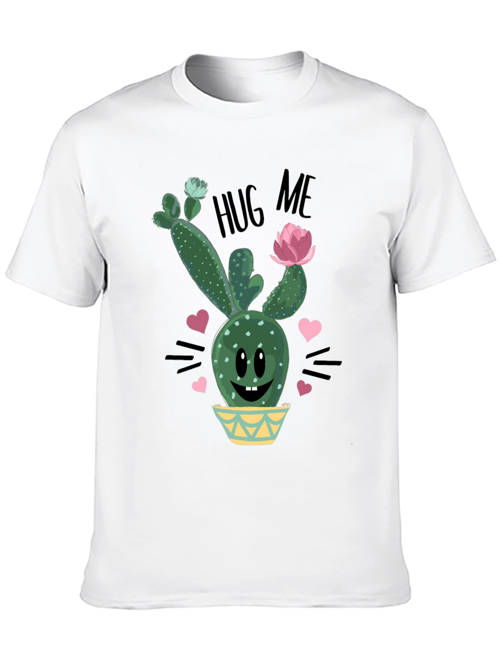 Cute Cactus Hug Me Graphic T-Shirt