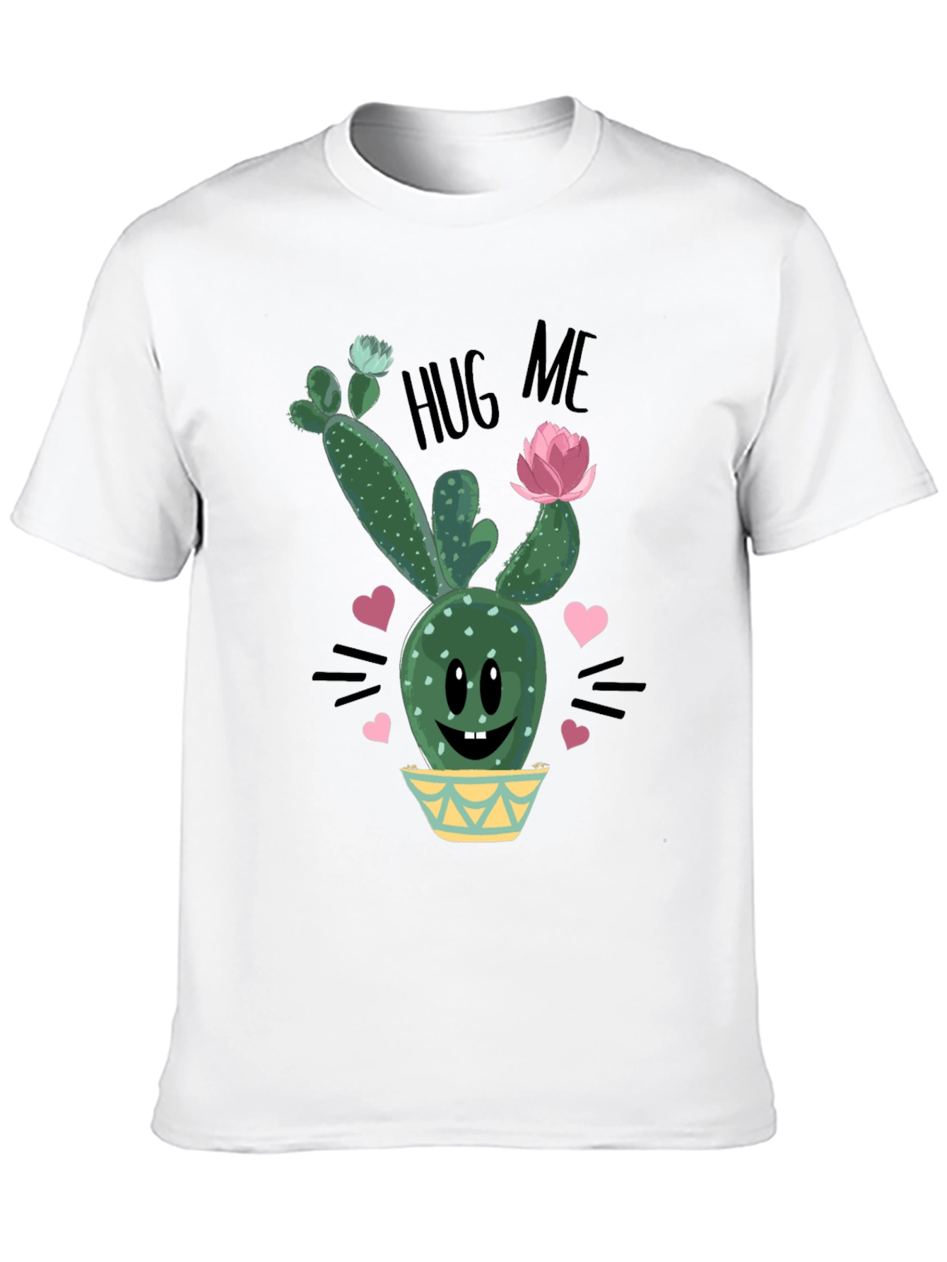 Cute Cactus Hug Me Graphic T-Shirt